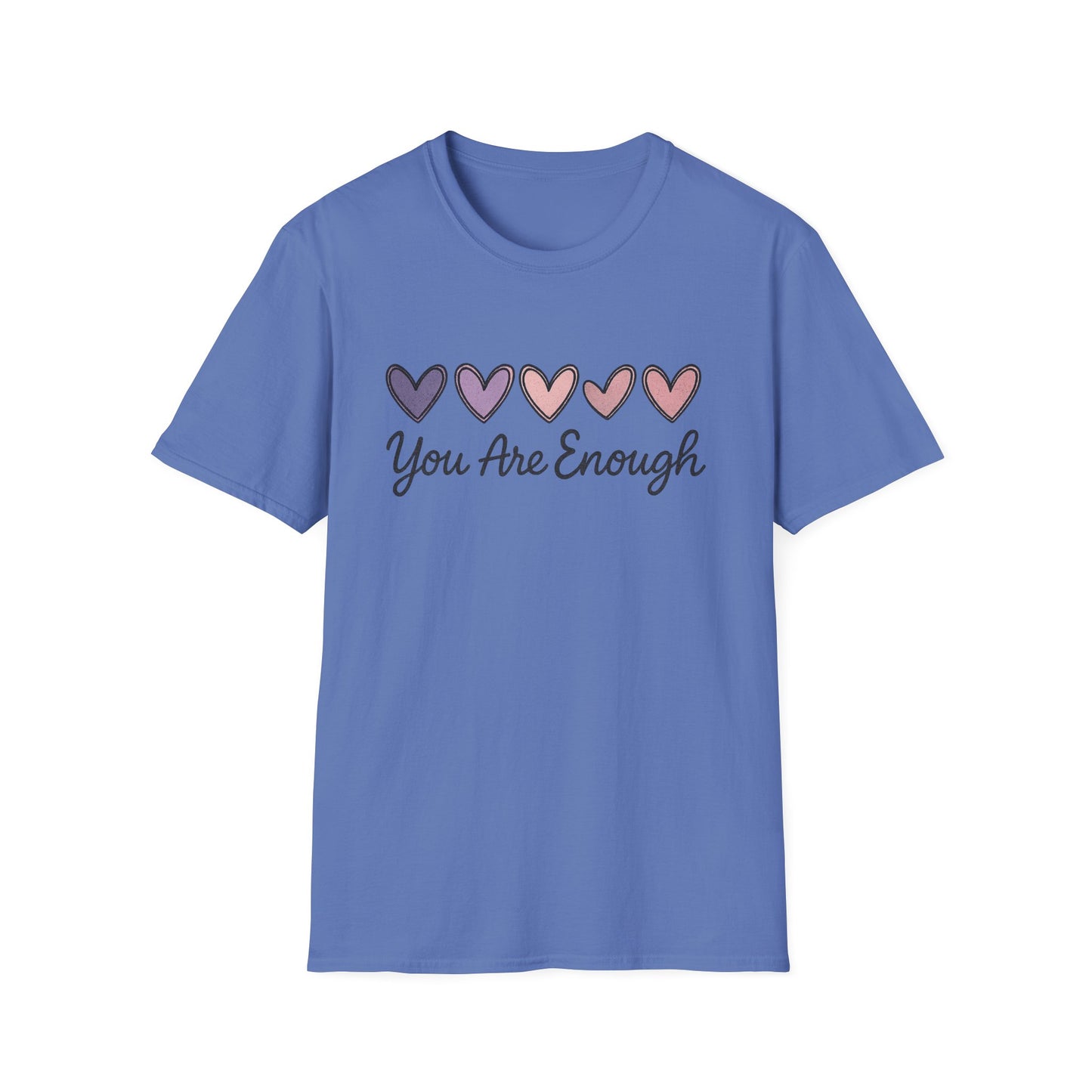 "You Are Enough" Hearts Graphic Women's Softstyle T-Shirt