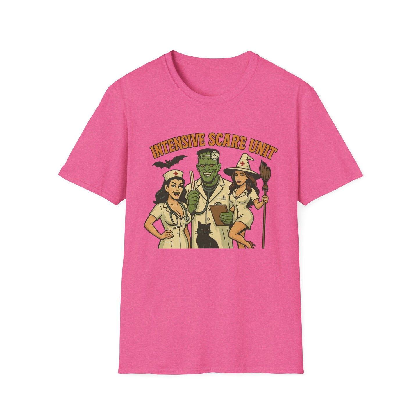 Fun Halloween Casual Tee-Shirt, "Intensive Scare Unit"