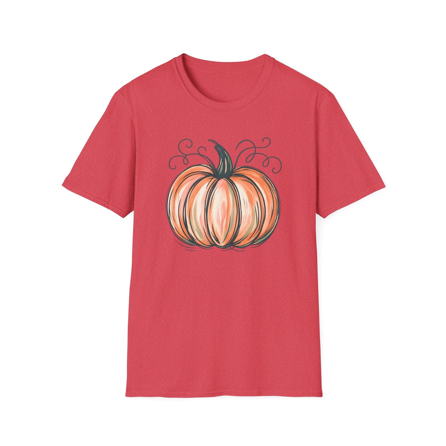 Fall Pumpkin Graphic Halloween Casual Tee-Shirt