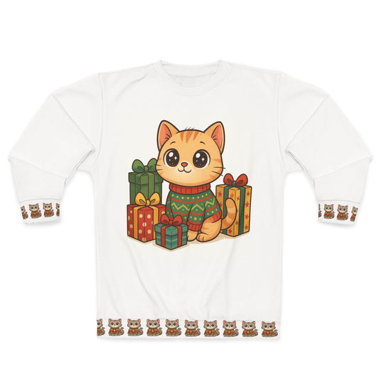 Unisex Christmas Kitty Sweatshirt (AOP)