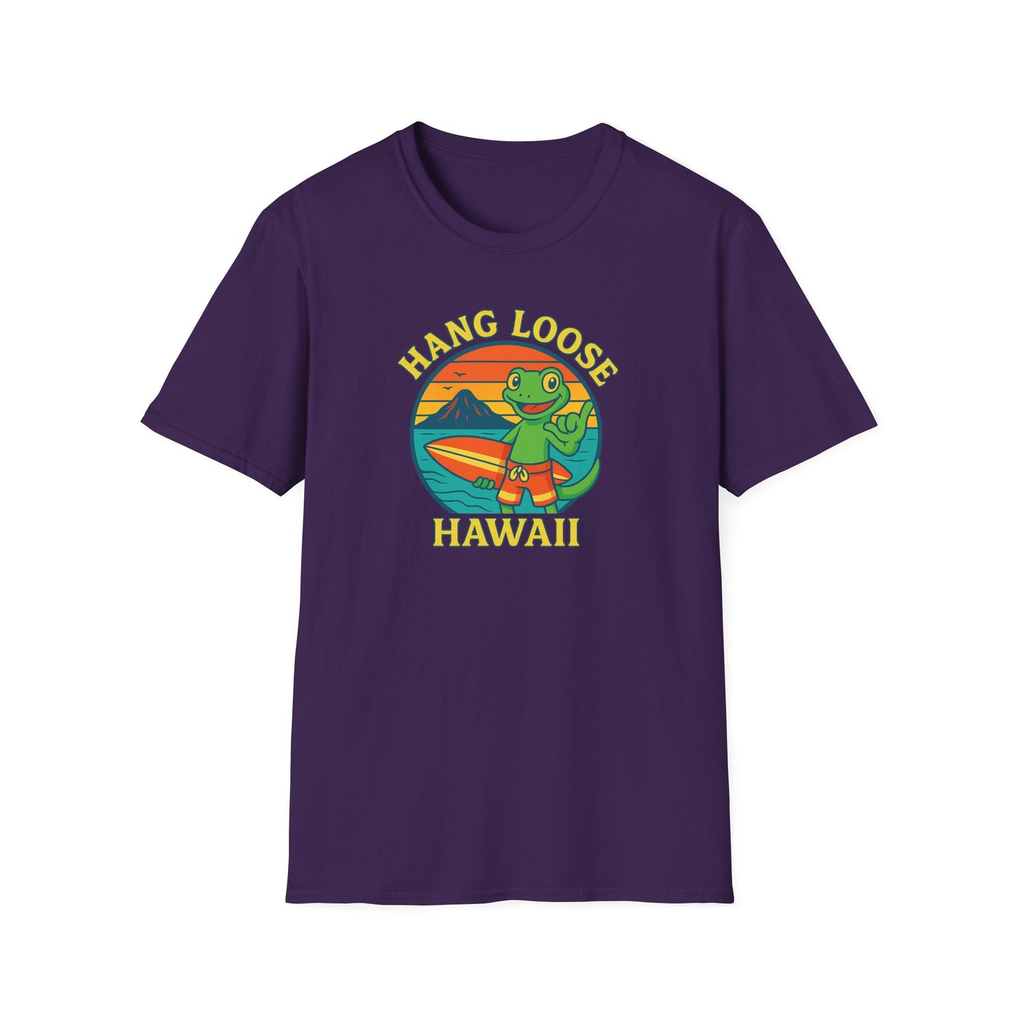 Hawaiian Surf T-Shirt, "Hang Loose Hawaii" Graphic Tee