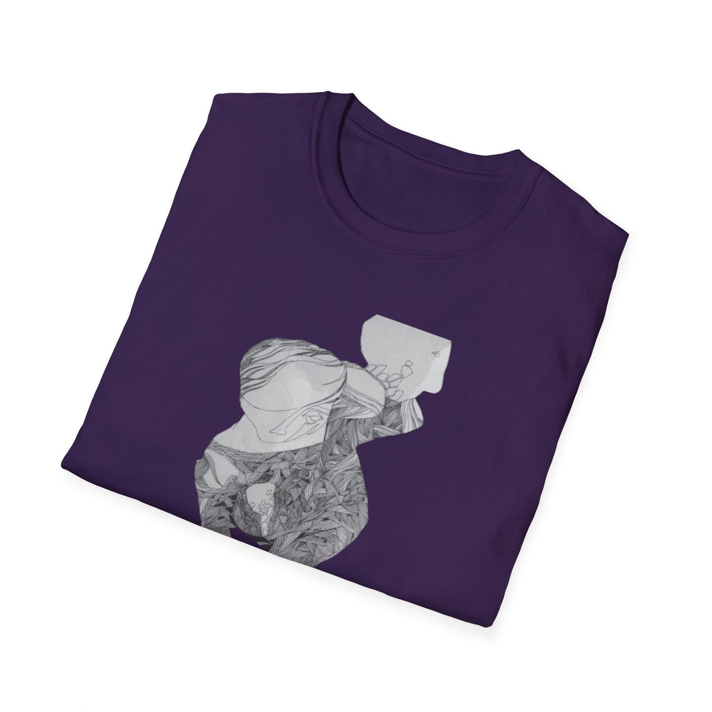 Creative 1960s Pen & Ink Graphic Tee - "Binary"