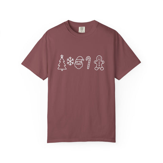 Christmas T-Shirt — Christmas Tree, Santa, Candy Cane & Gingerbread Tee