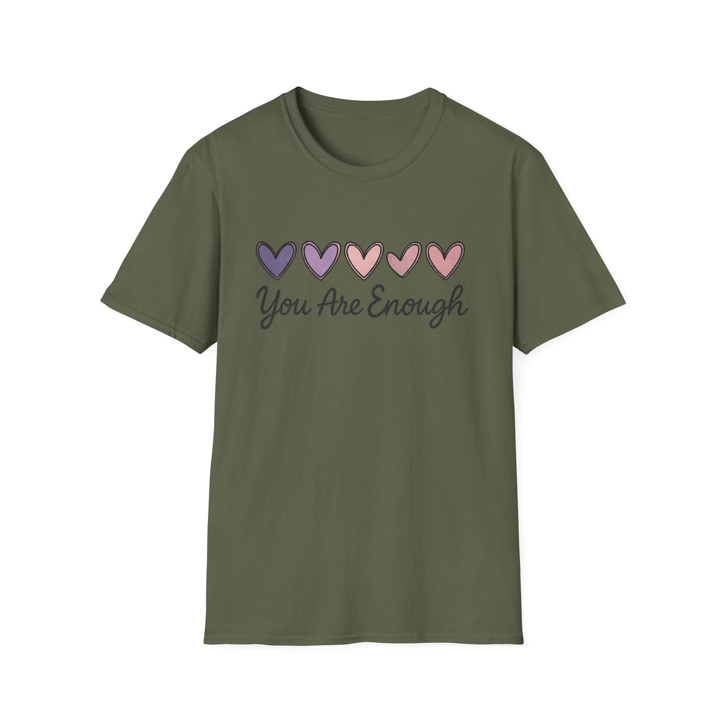 "You Are Enough" Hearts Graphic Women's Softstyle T-Shirt