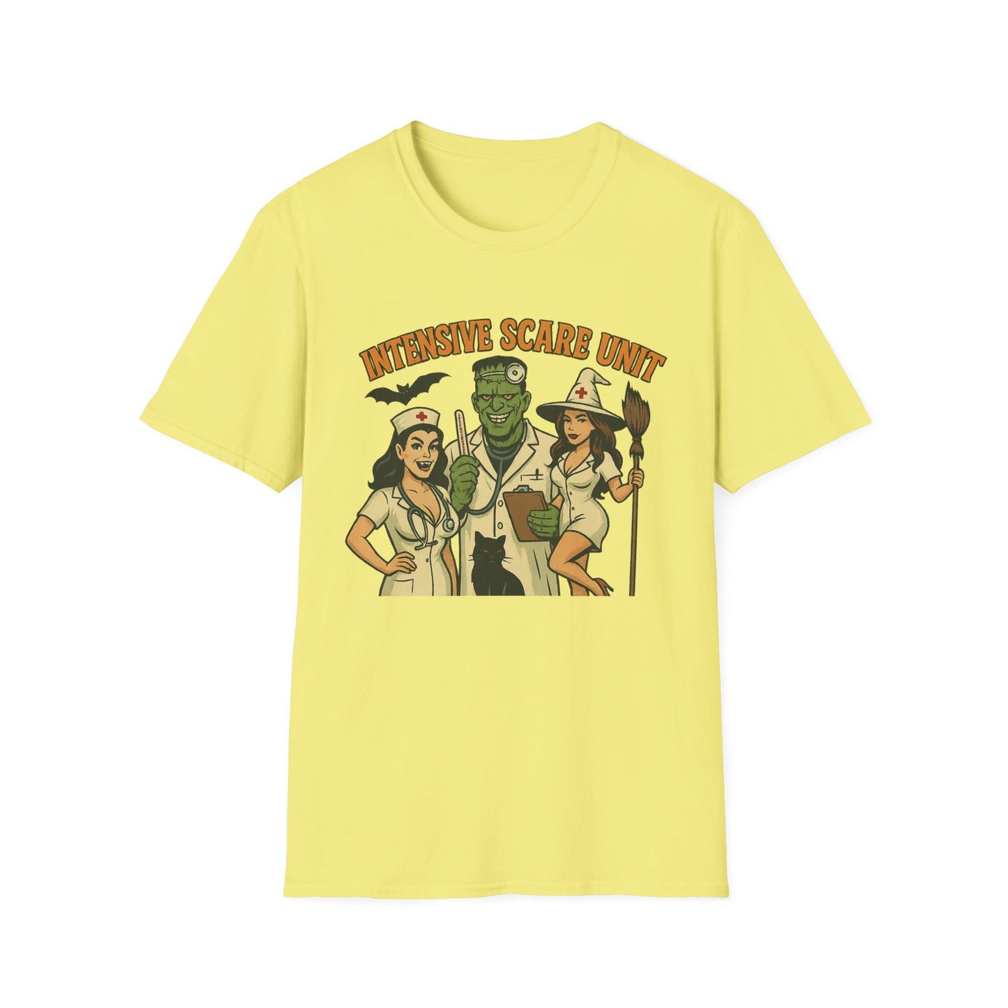 Fun Halloween Casual Tee-Shirt, "Intensive Scare Unit"