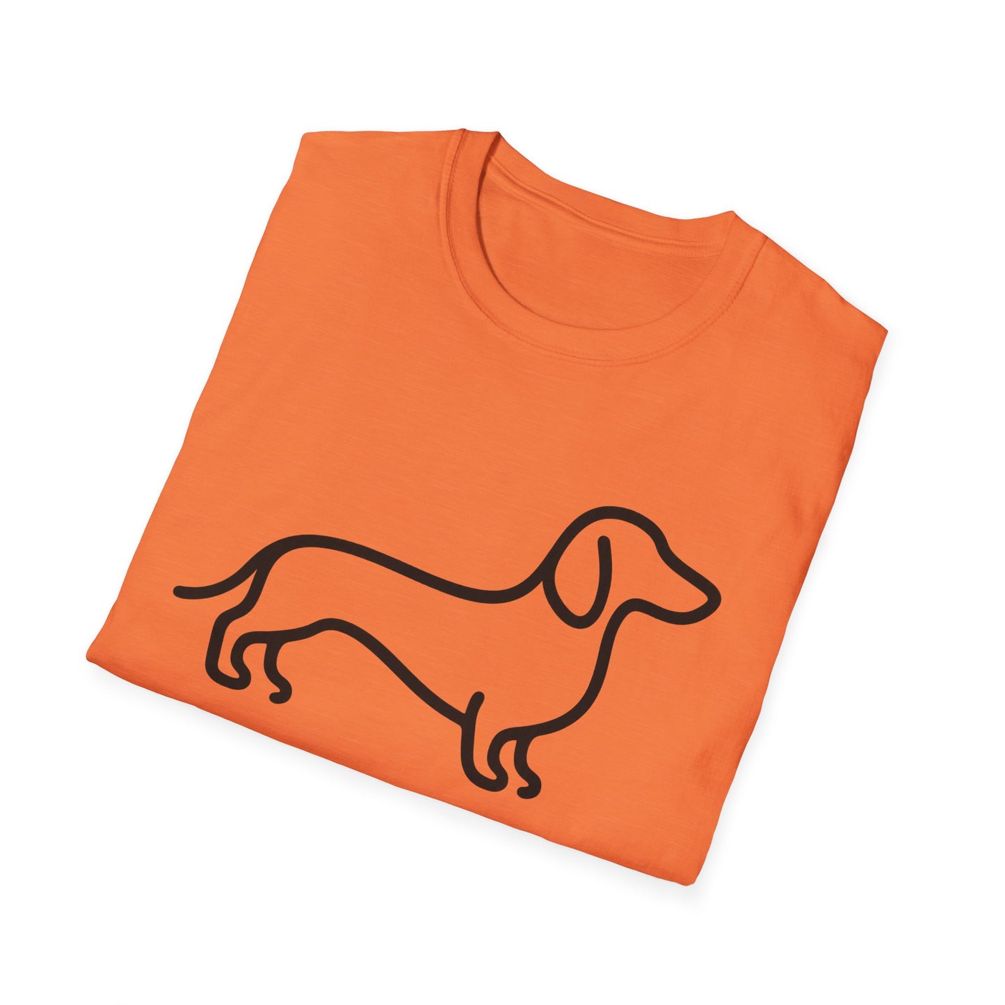 Dachshund Outline Softstyle T-Shirt for Dog Lovers