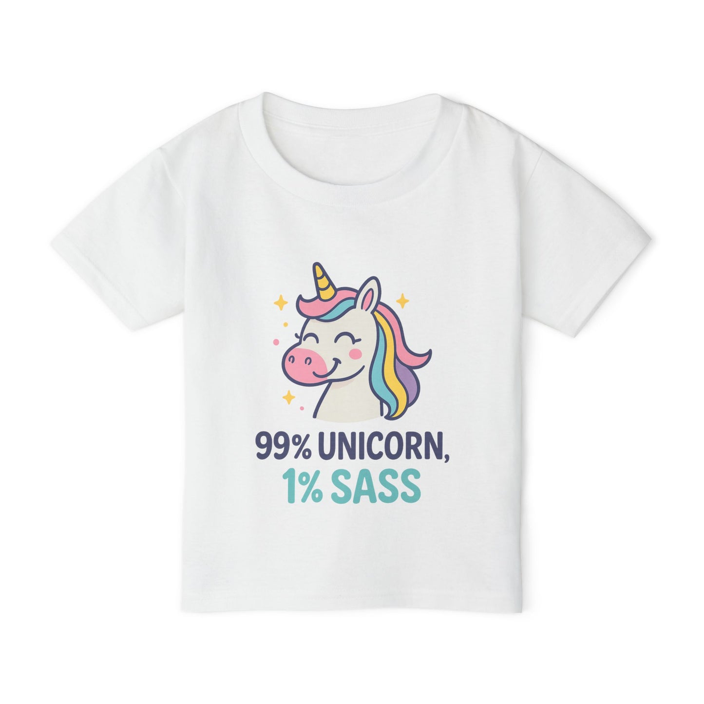 TODDLERS' Tee - "99% Unicorn, 1% Sass", Whimsical Kids Fashion