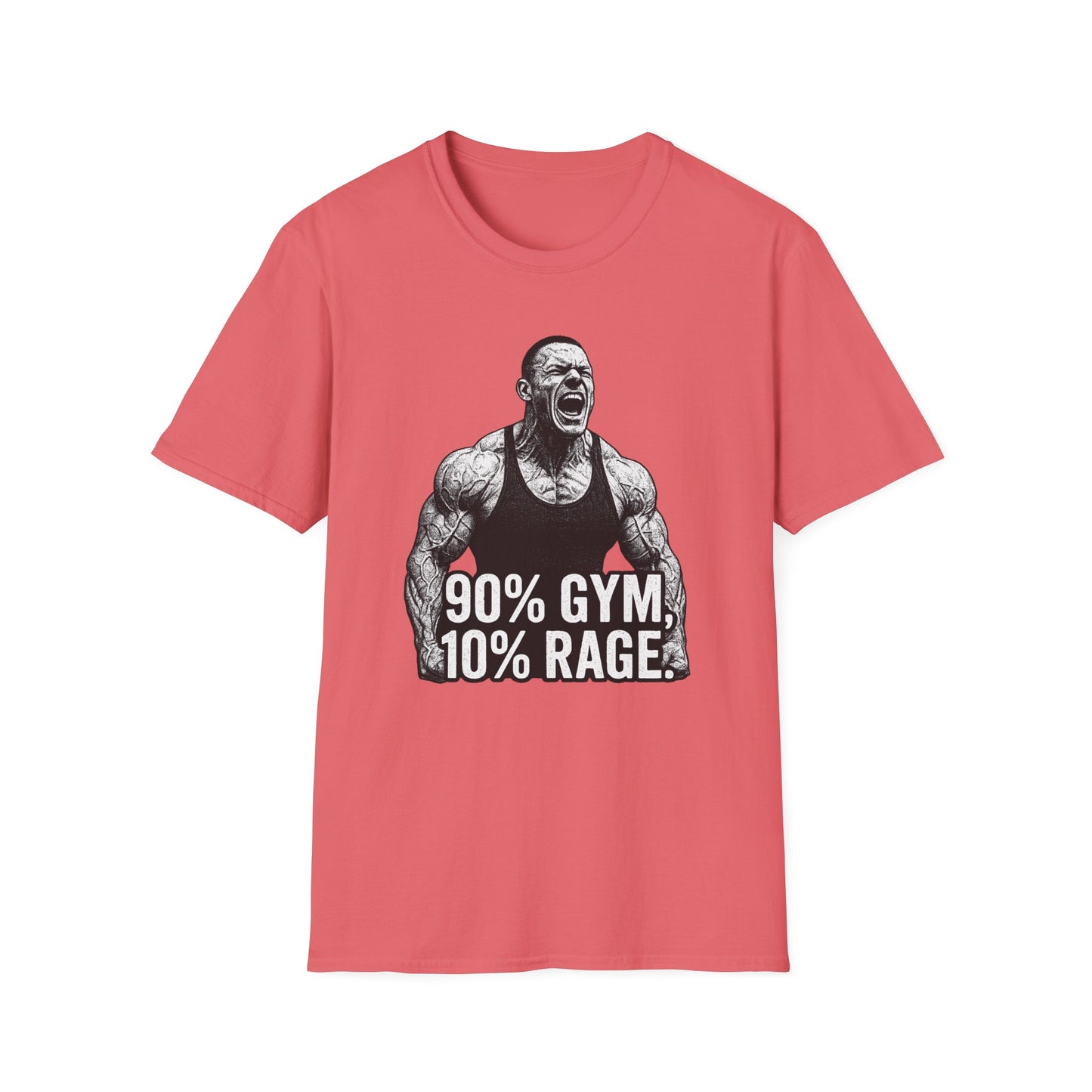 Grit Forge Athletics - "90% Gym, 10% Rage" Men's Bodybuilding Tee-Shirt