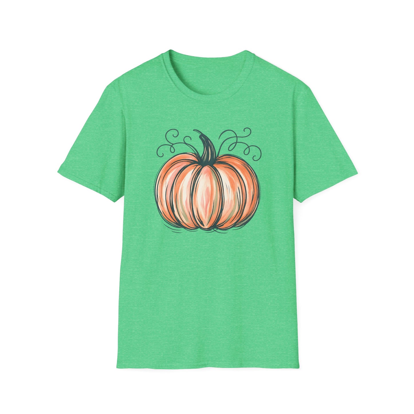 Fall Pumpkin Graphic Halloween Casual Tee-Shirt
