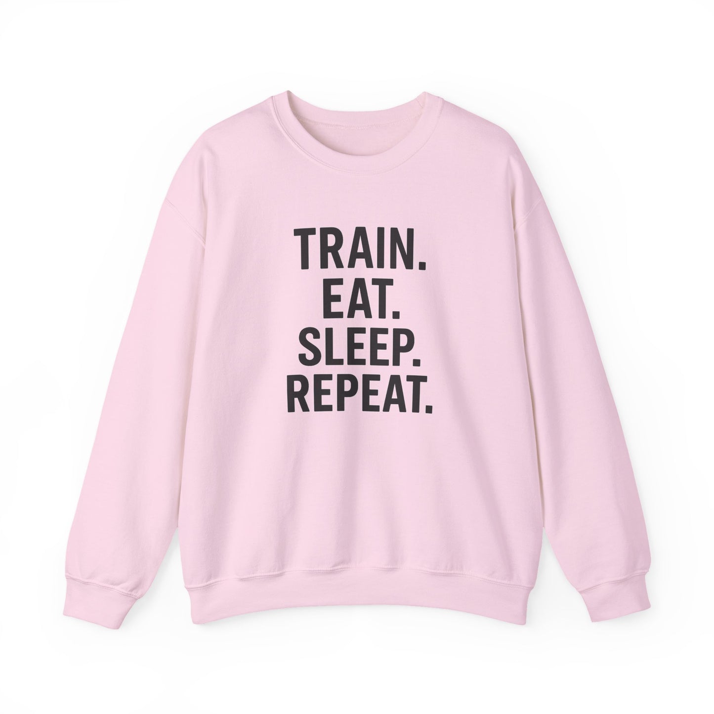 Grit Forge Athletics - "Train. Eat. Sleep. Repeat." Motivational Crewneck Sweatshirt