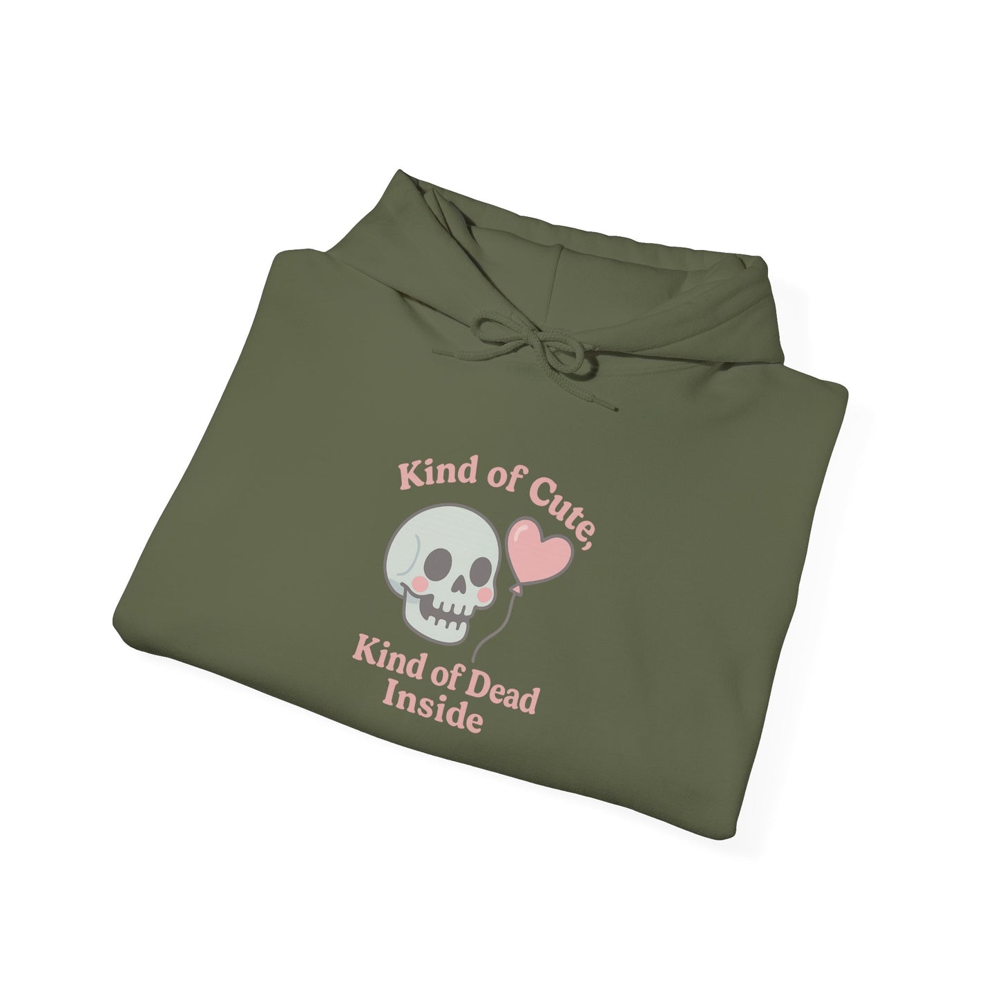 "Kinda Cute, Kinda Dead Inside" Skull/Heart Graphic Hoodie