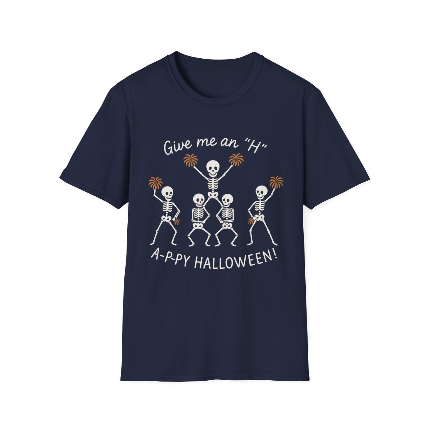 Halloween Skeleton Cheerleader Casual Tee-Shirt