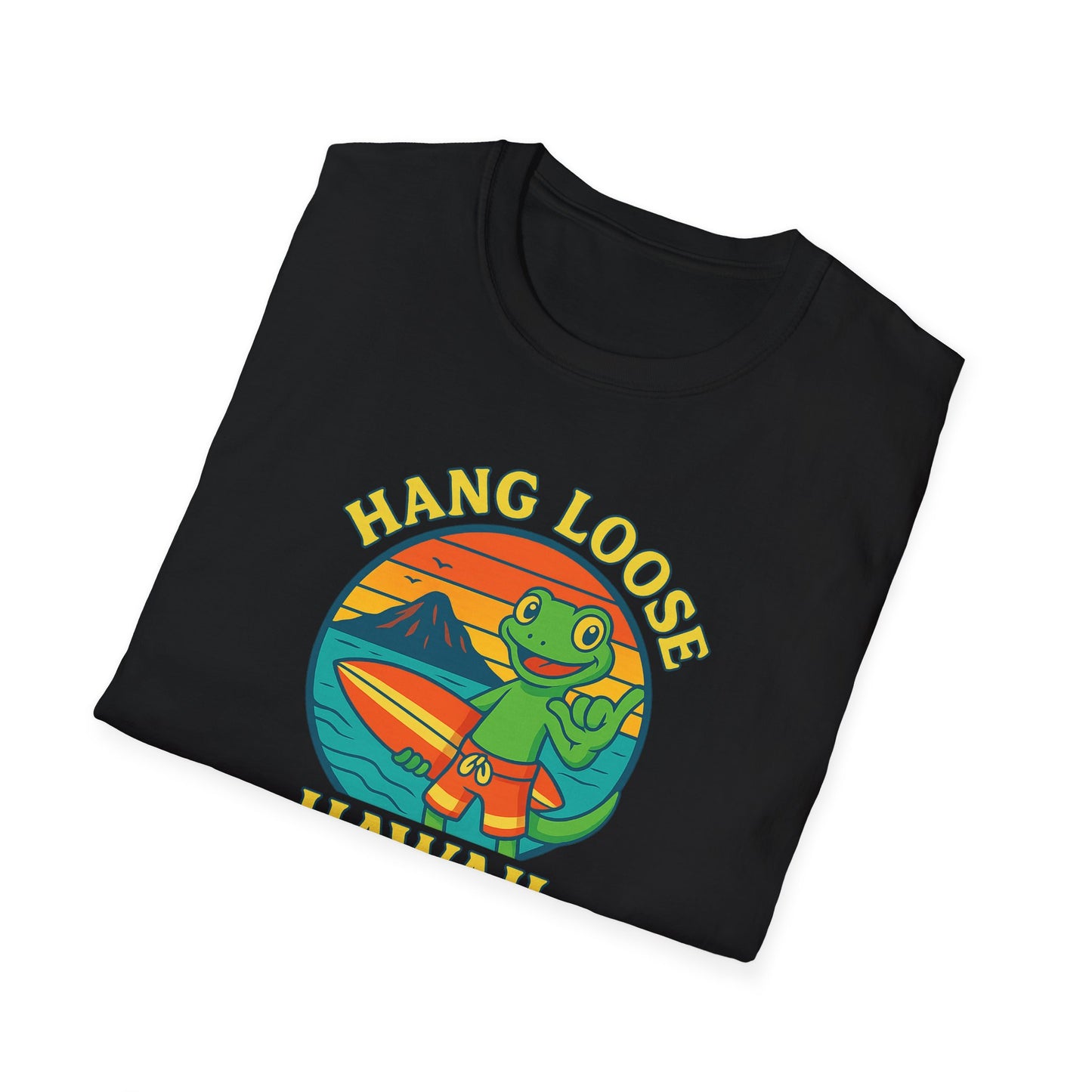 Hawaiian Surf T-Shirt, "Hang Loose Hawaii" Graphic Tee
