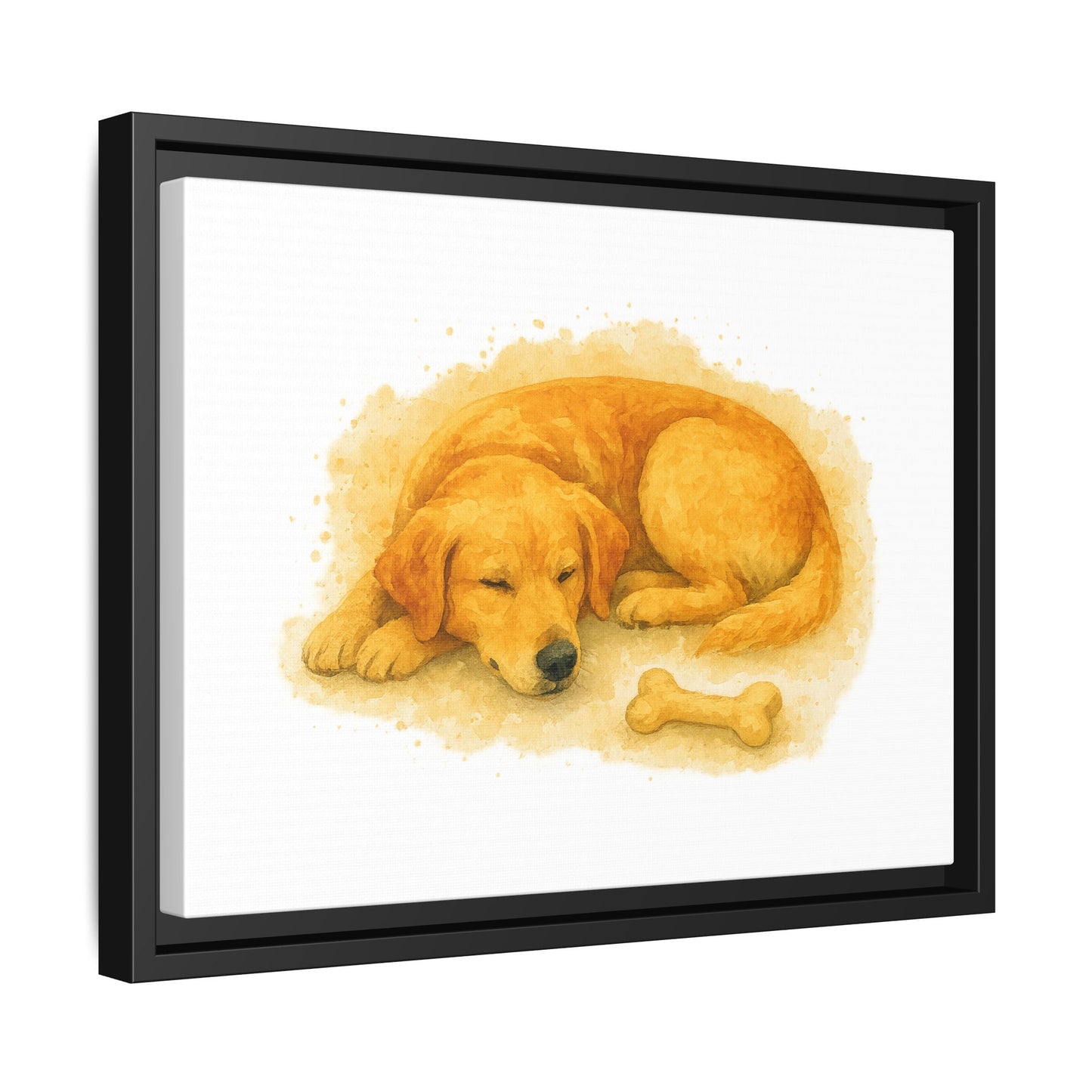 Cozy Dog Art Canvas, Framed Pet Decoration, Yellow Lab Wall Art, Dog Lover Gift, Home Decor, Animal Lover Print