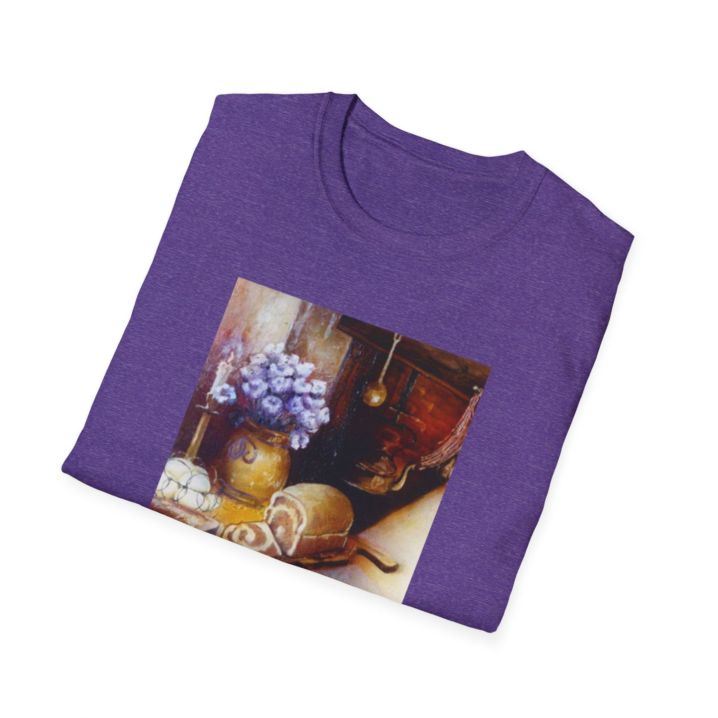 Charming 1960s-Era Original Art Tee Shirt - "Countryside Hearth"