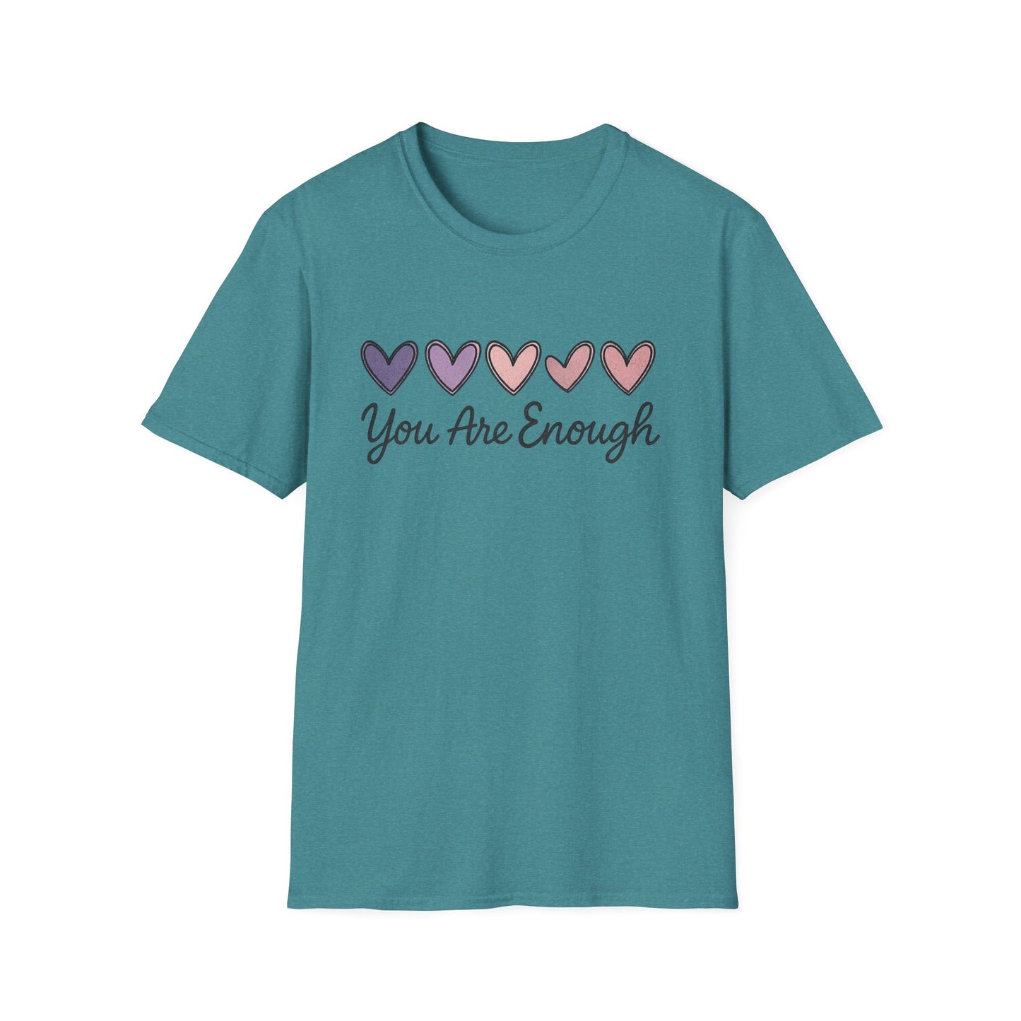 "You Are Enough" Hearts Graphic Women's Softstyle T-Shirt