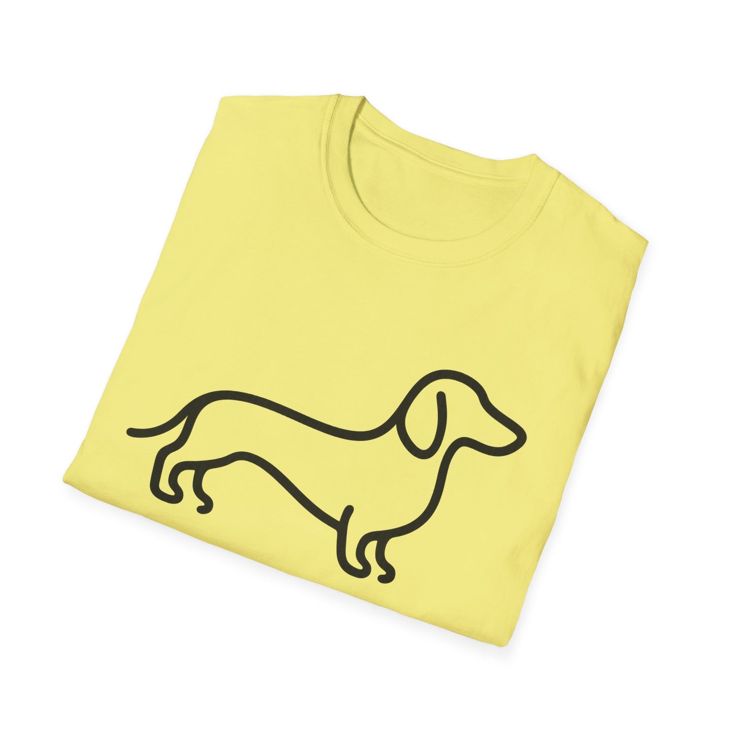 Dachshund Outline Softstyle T-Shirt for Dog Lovers