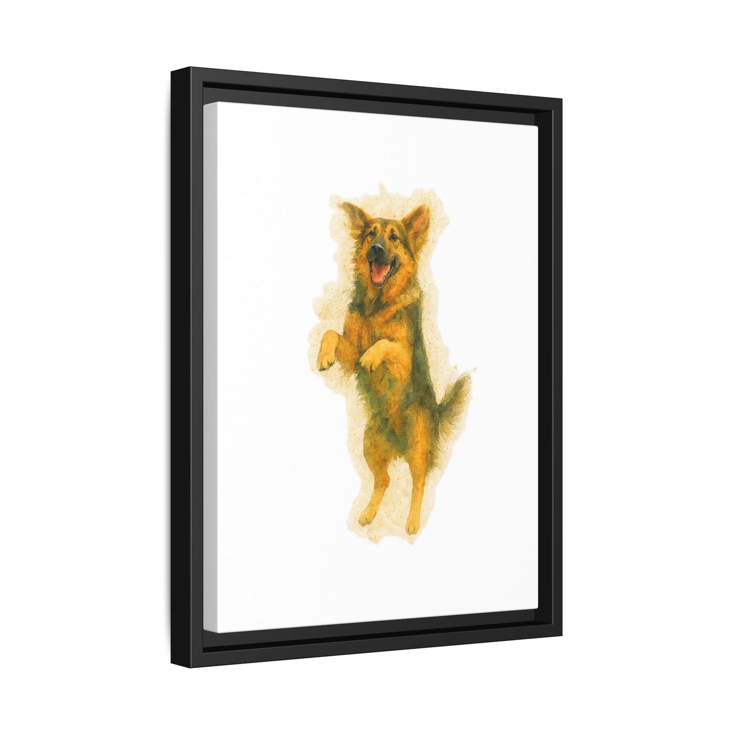 Framed Dog Art Print, Pet Lover Wall Decor, Cute Animal Painting, Home Office Canvas, Gift for Dog Owners