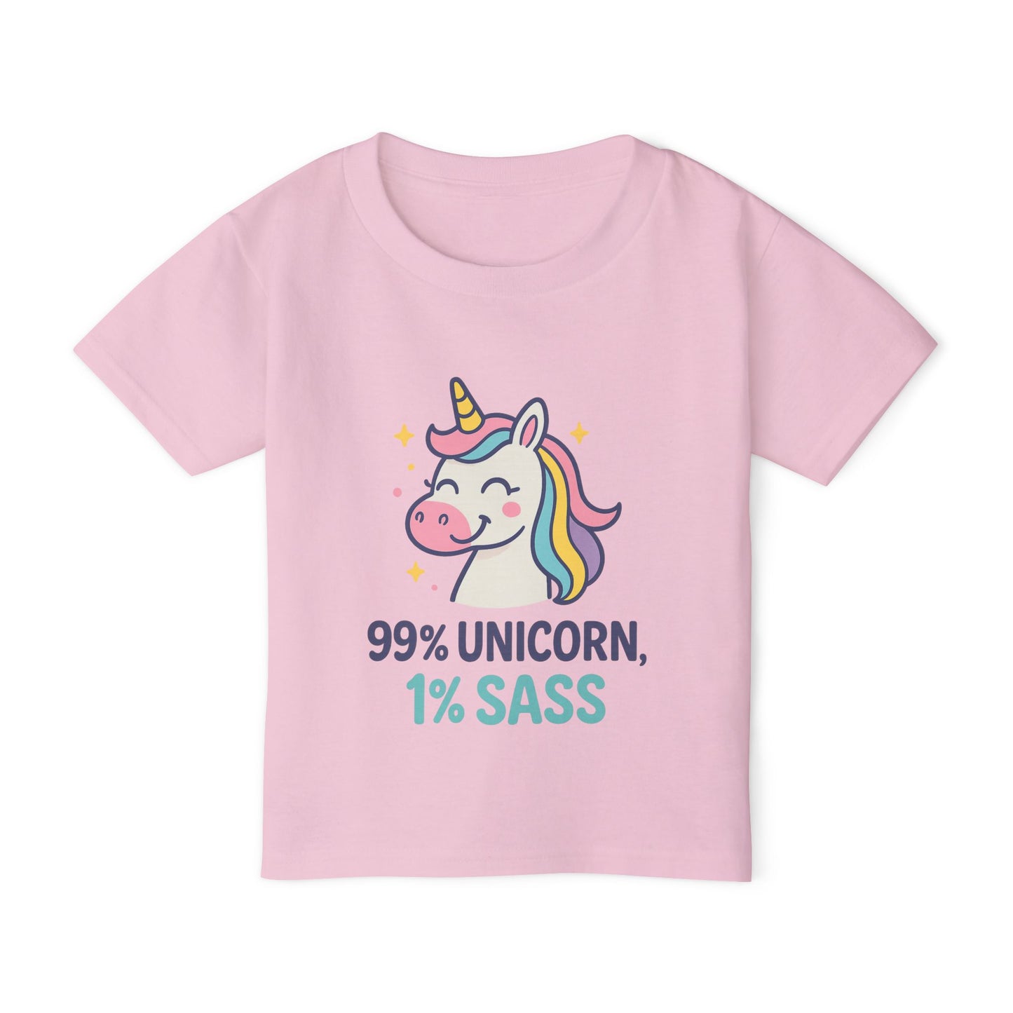 TODDLERS' Tee - "99% Unicorn, 1% Sass", Whimsical Kids Fashion
