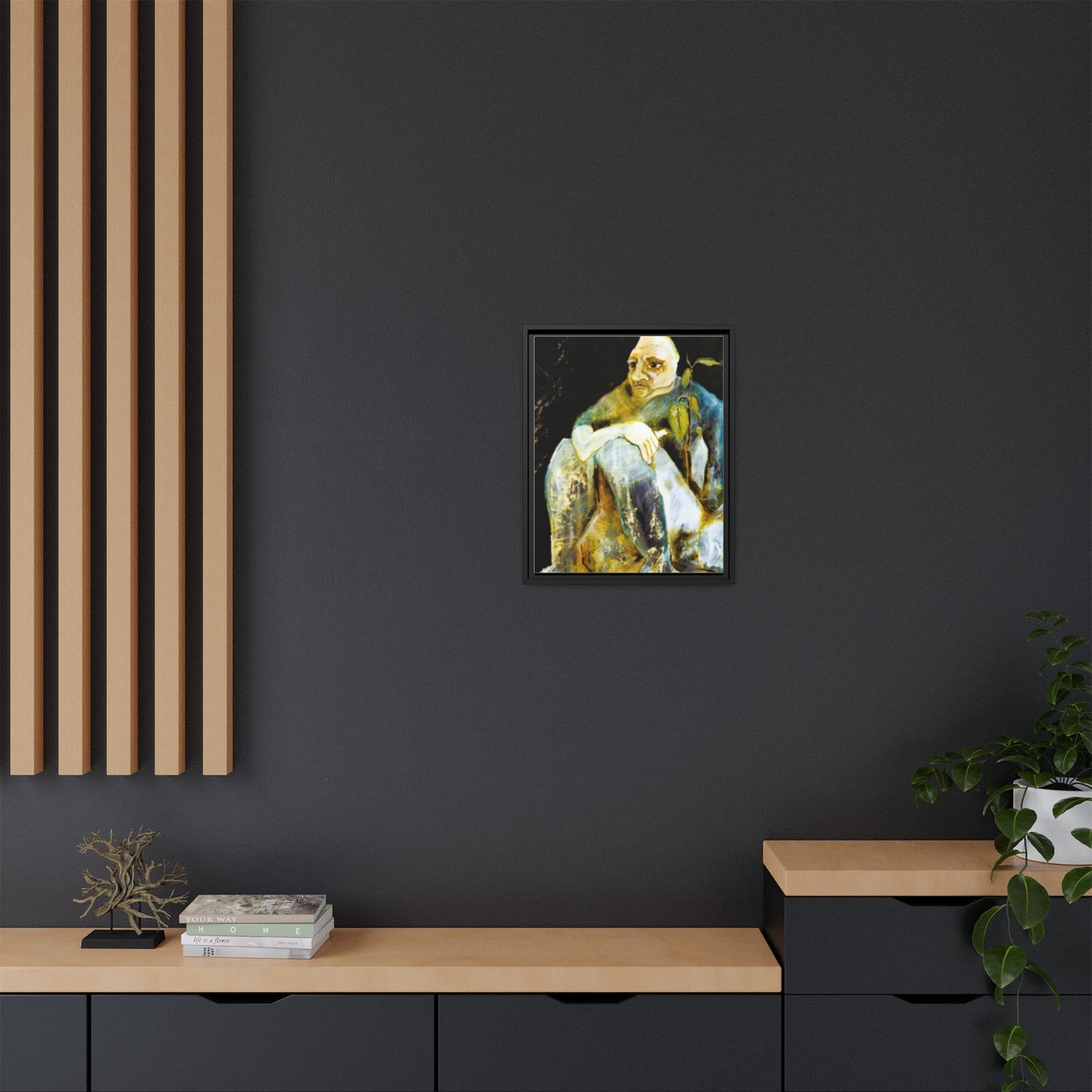 1960s Abstract Expressionism Wall Decor, Original Artwork - "Contemplating Shrubbery"