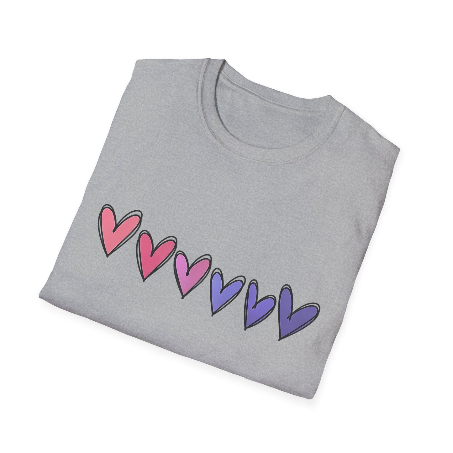 Cute Hearts Graphic Women's Softstyle Tee-Shirt