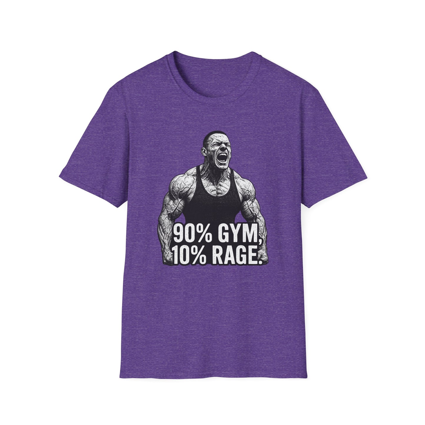Grit Forge Athletics - "90% Gym, 10% Rage" Men's Bodybuilding Tee-Shirt