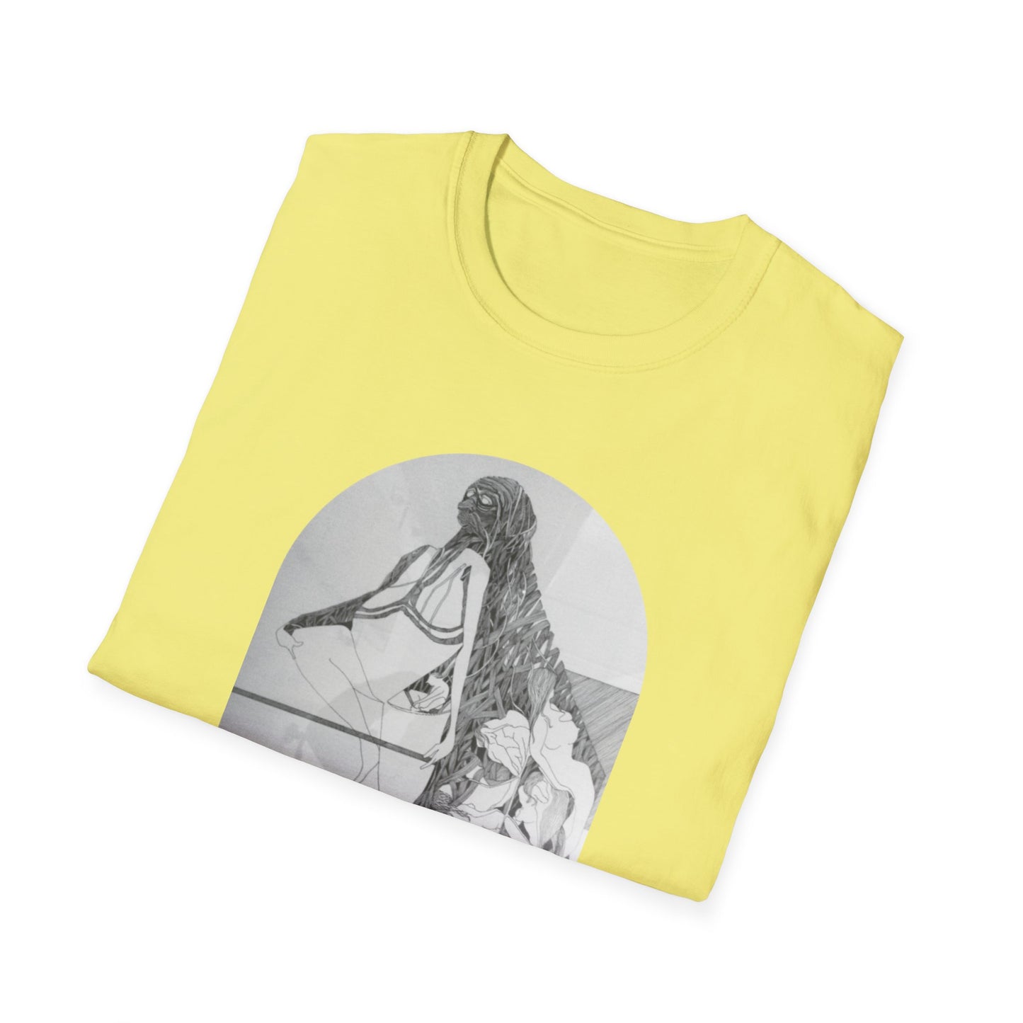 Creative and Whimsical 1960s Pen and Ink Art Tee- "Runes of Regret"