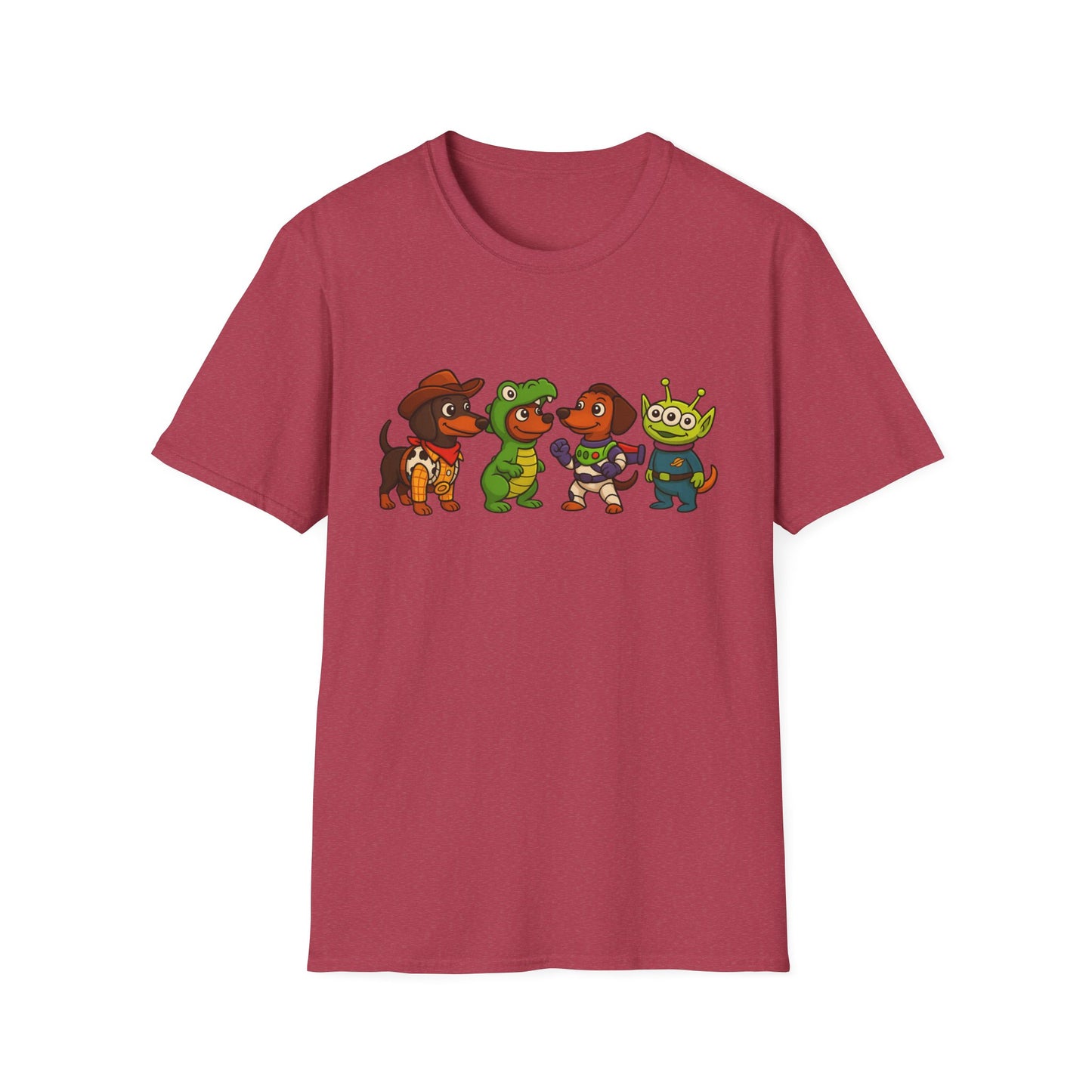 Cute Dachshund Halloween Cartoon Ensemble Tee Shirt