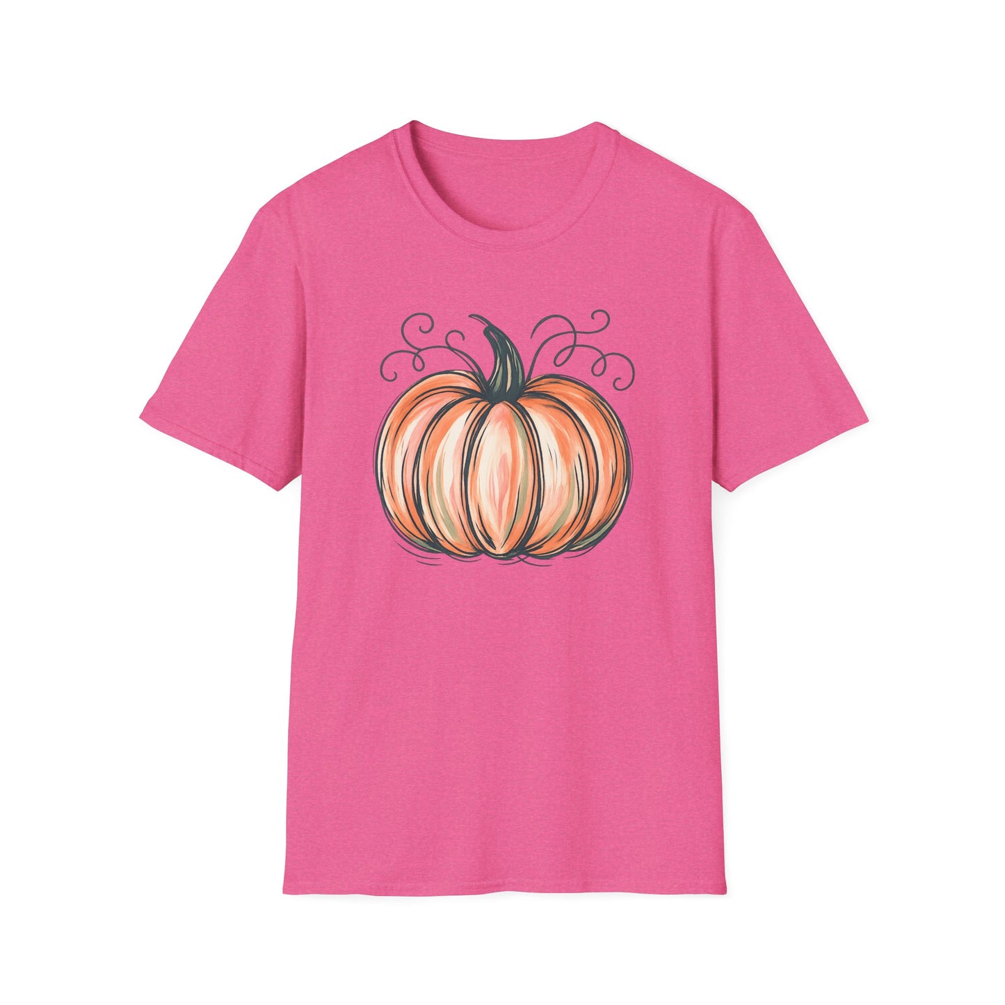 Fall Pumpkin Graphic Halloween Casual Tee-Shirt
