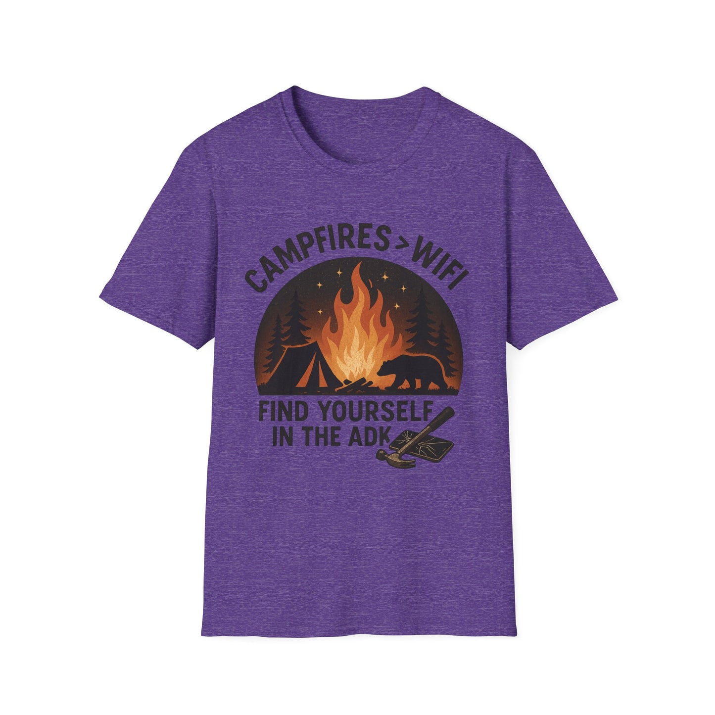 Campfire Over Wifi Vibes Graphic Tee-Shirt