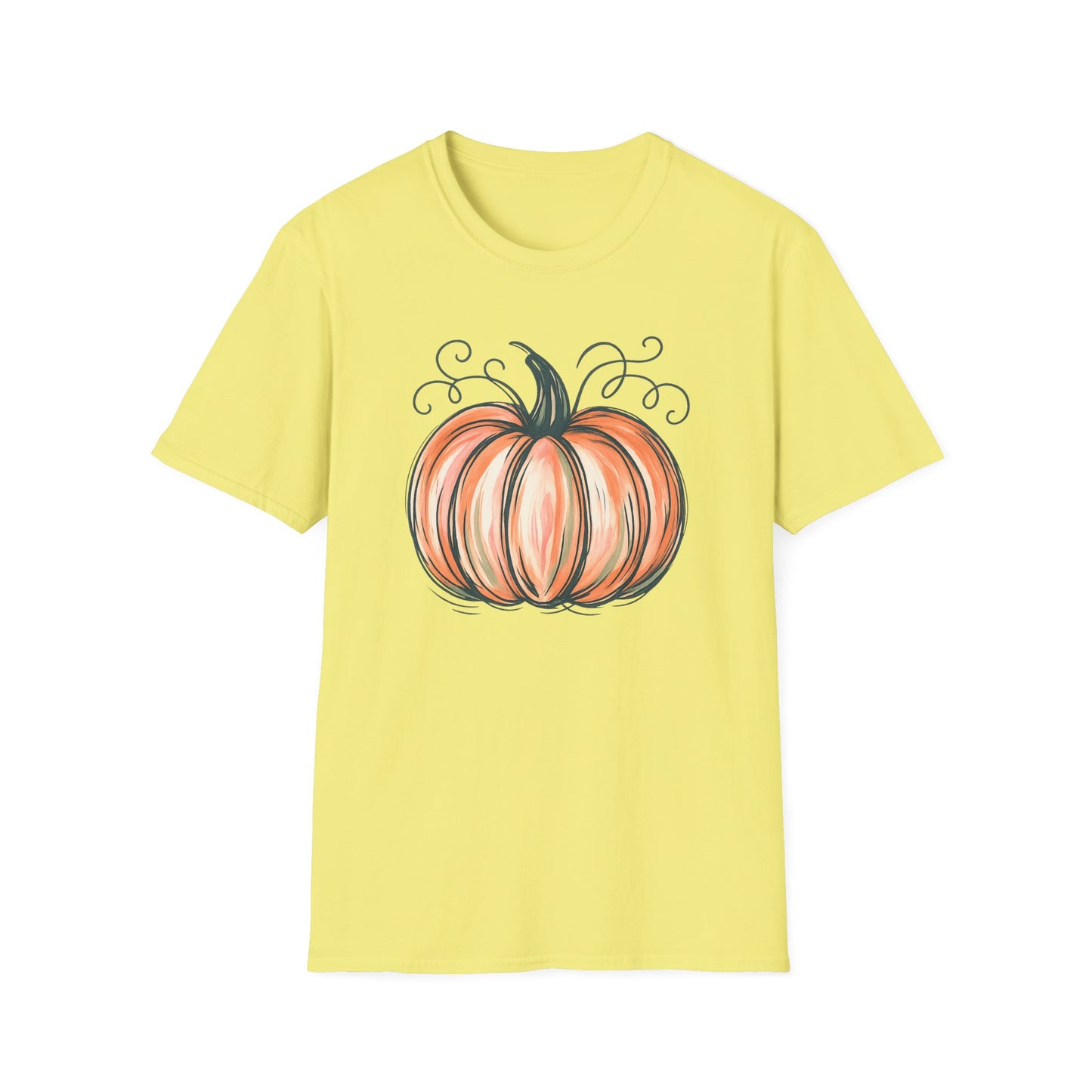 Fall Pumpkin Graphic Halloween Casual Tee-Shirt