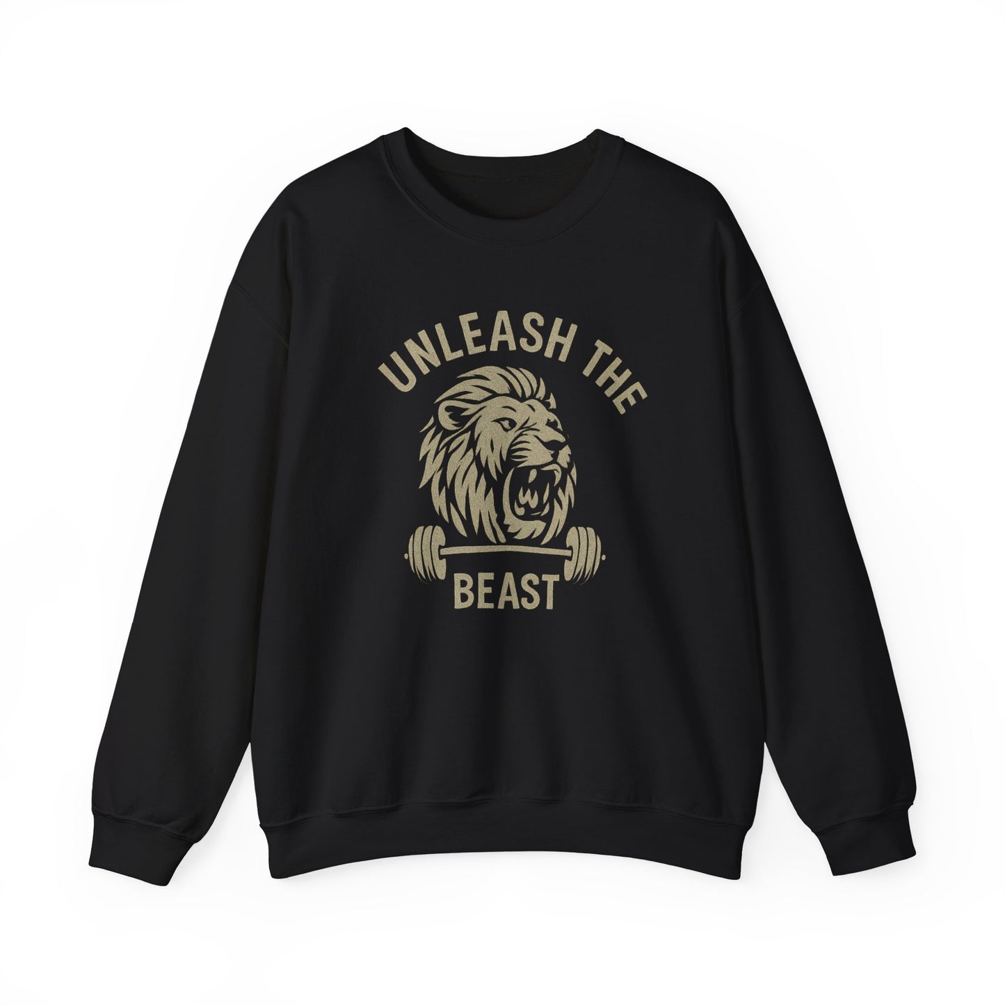 Grit Forge Athletics - Unleash the Beast Motivational Crewneck Sweatshirt