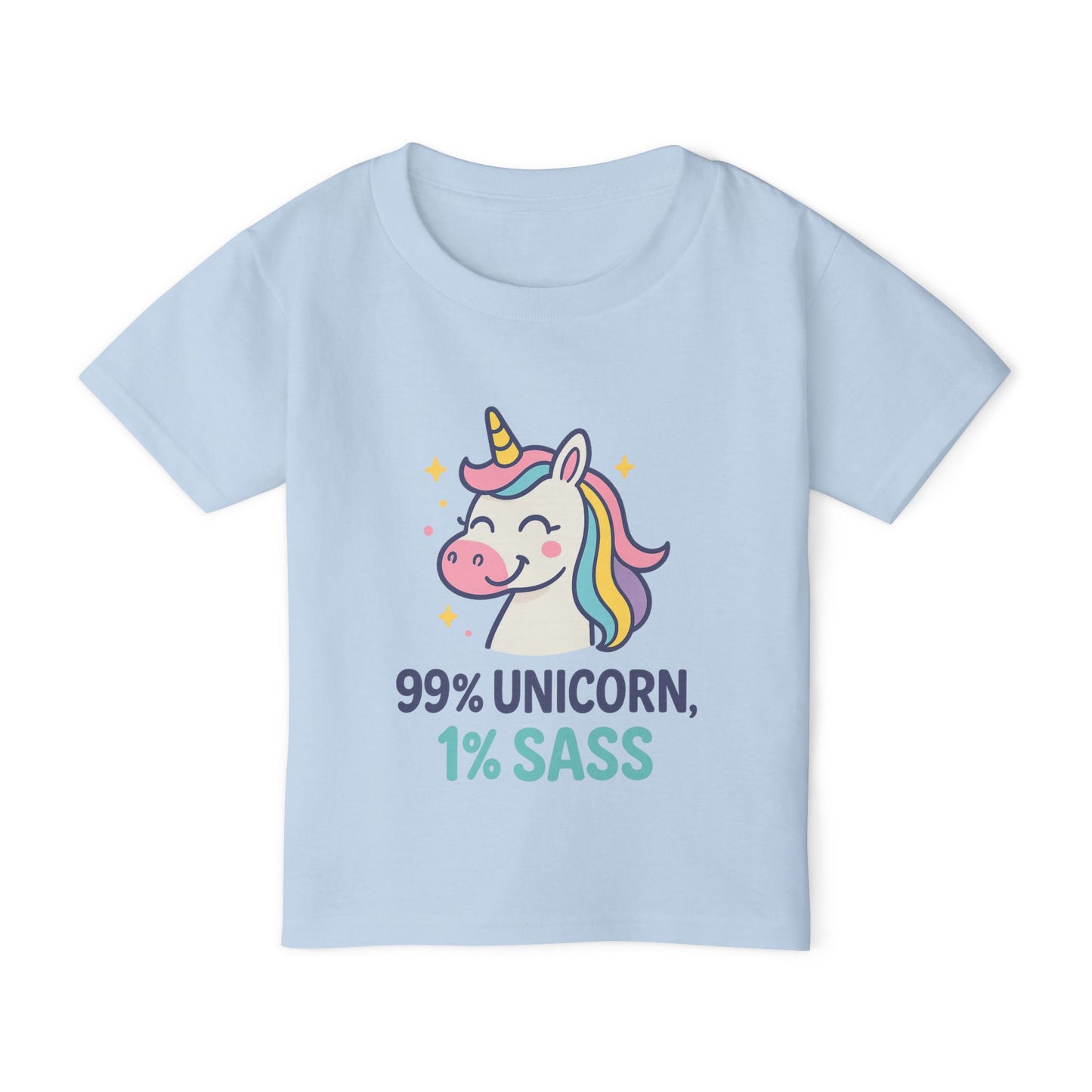 TODDLERS' Tee - "99% Unicorn, 1% Sass", Whimsical Kids Fashion