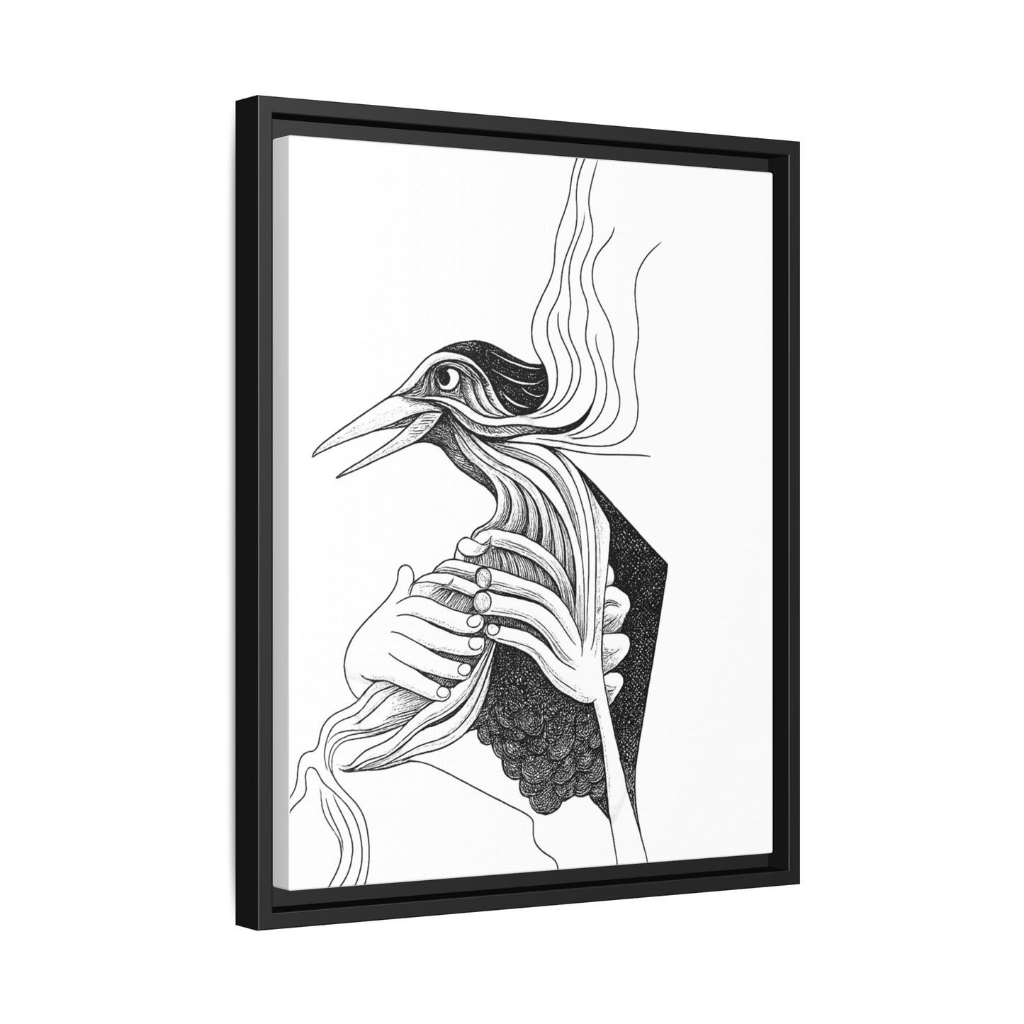 Original 1960s-Era Pen and Ink Print - "Loki's Featherbed"