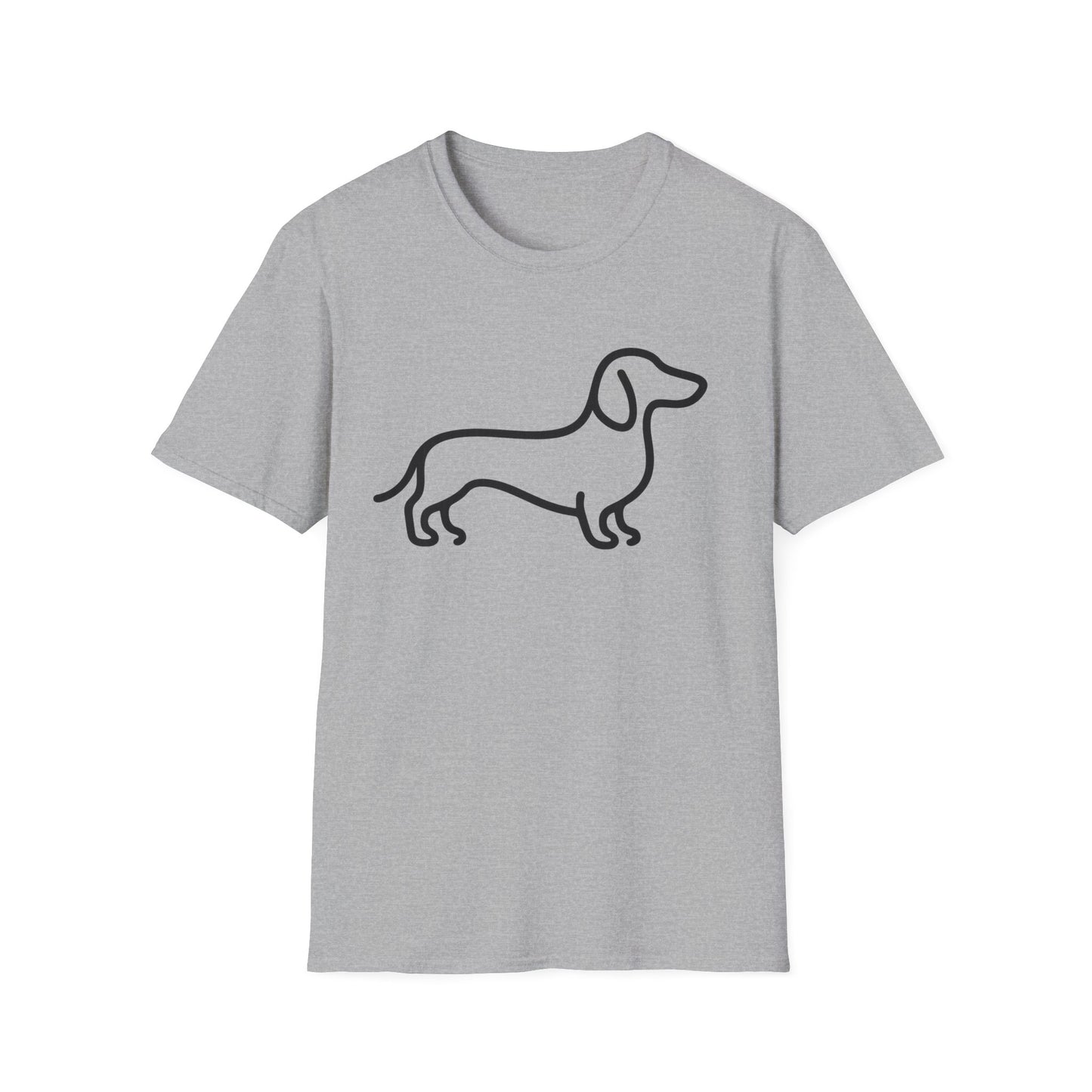 Dachshund Outline Softstyle T-Shirt for Dog Lovers