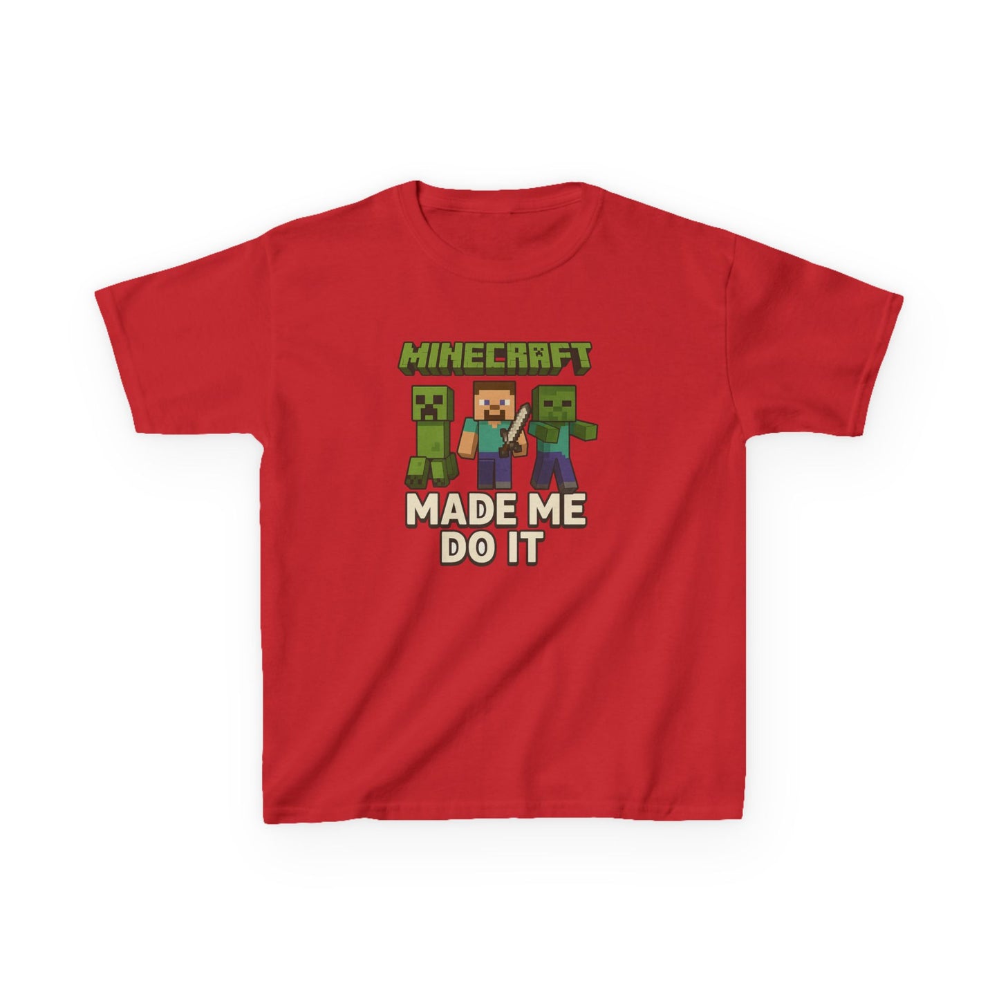 KIDS' Minecraft Tee - "Minecraft Made Me Do It"