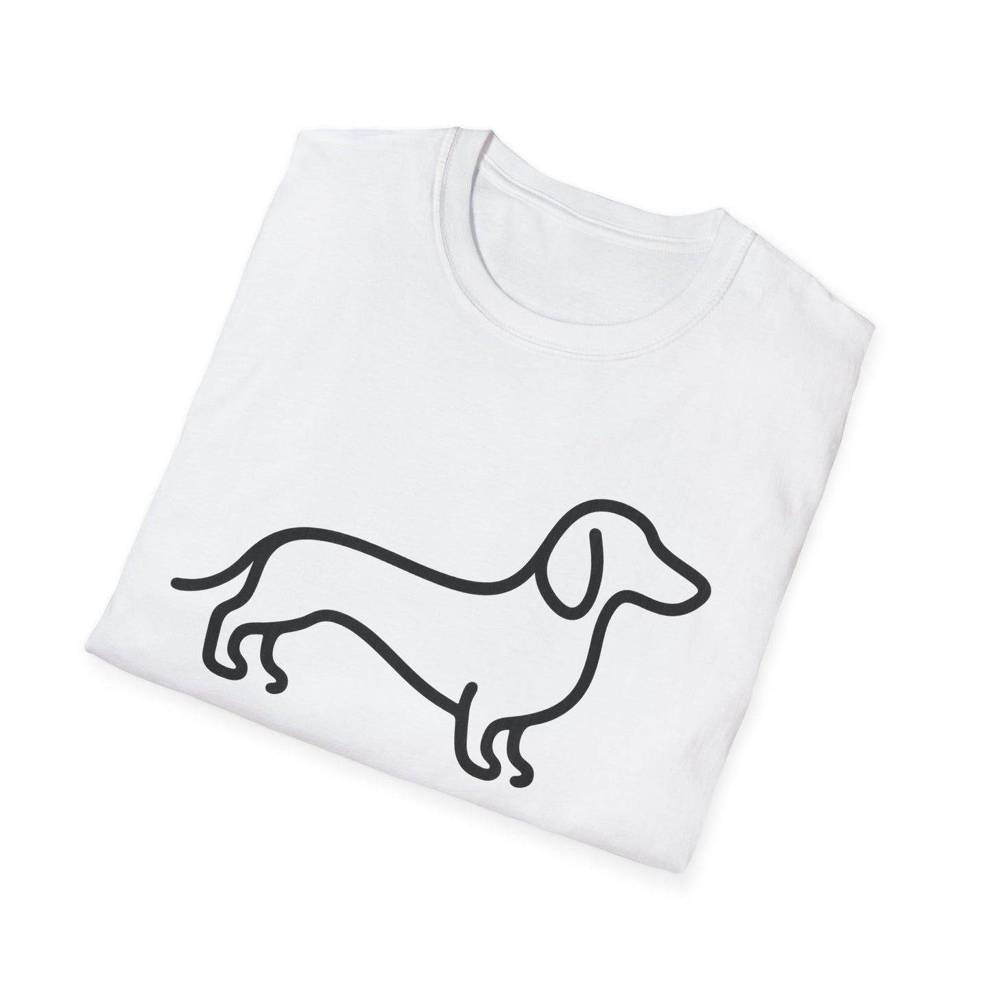 Dachshund Outline Softstyle T-Shirt for Dog Lovers