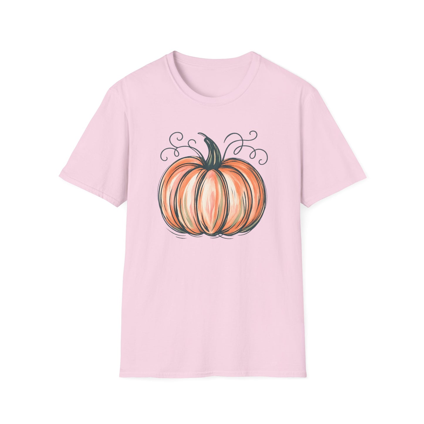 Fall Pumpkin Graphic Halloween Casual Tee-Shirt