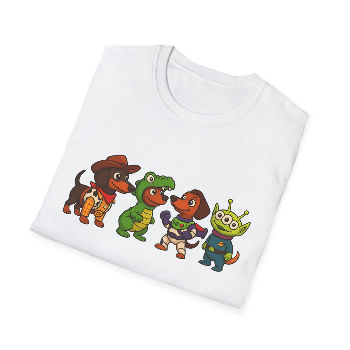 Cute Dachshund Halloween Cartoon Ensemble Tee Shirt