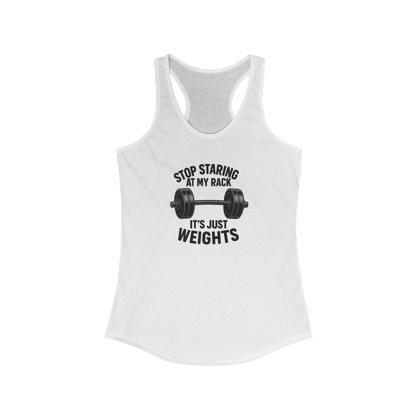 Grit Forge Athletics - "Stop Staring at My Rack" Women's Tank Top for Gym Lovers
