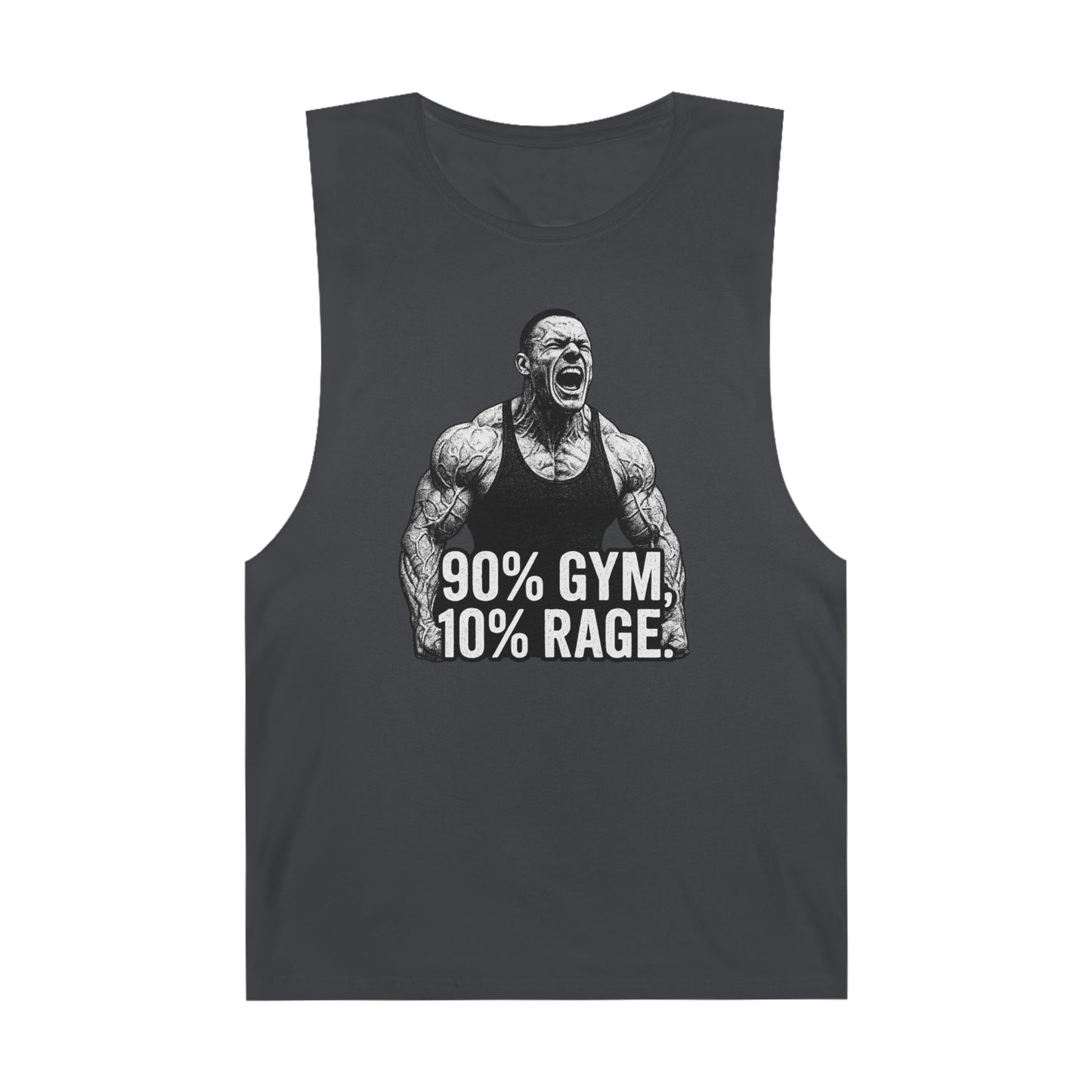 Grit Forge Athletics - "90% Gym, 10% Rage" Men's Bodybuilding Tank Top