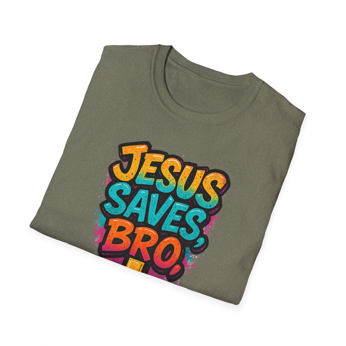 Jesus Saves, Bro Graphic Softstyle Tee-Shirt