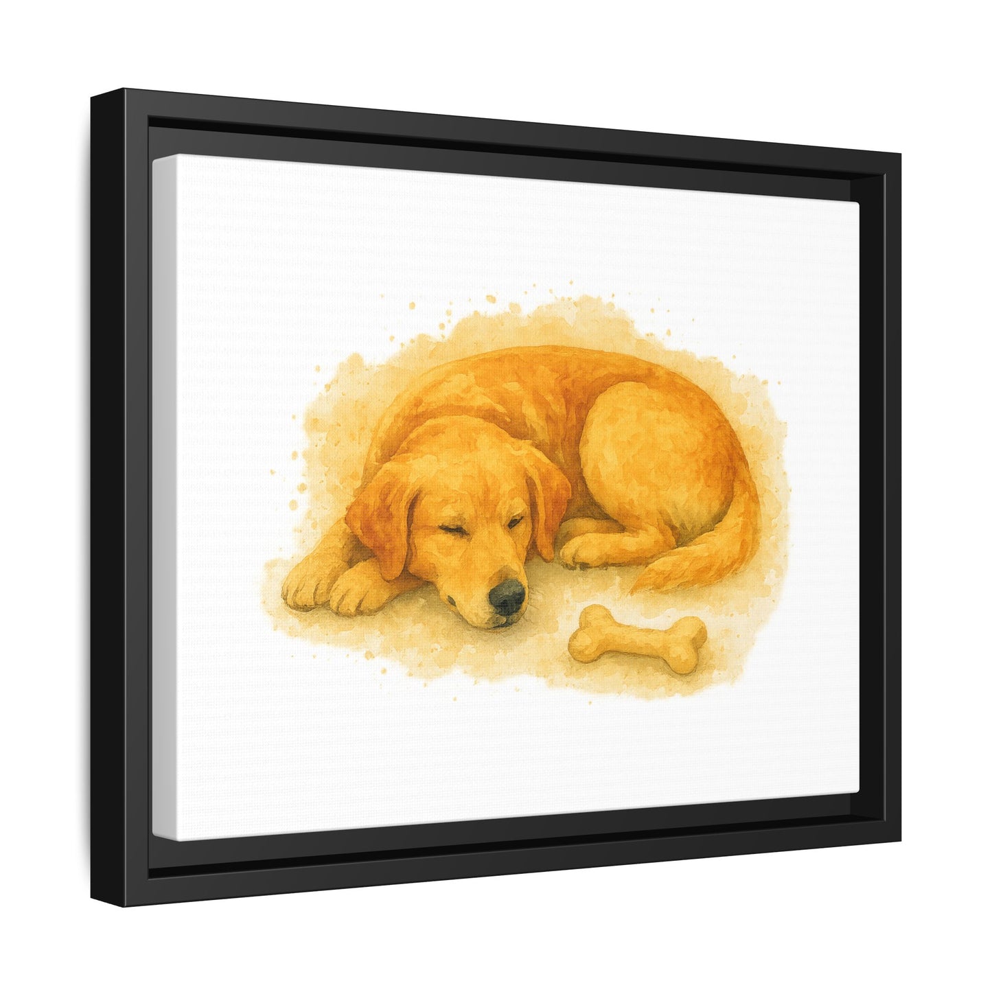 Cozy Dog Art Canvas, Framed Pet Decoration, Yellow Lab Wall Art, Dog Lover Gift, Home Decor, Animal Lover Print