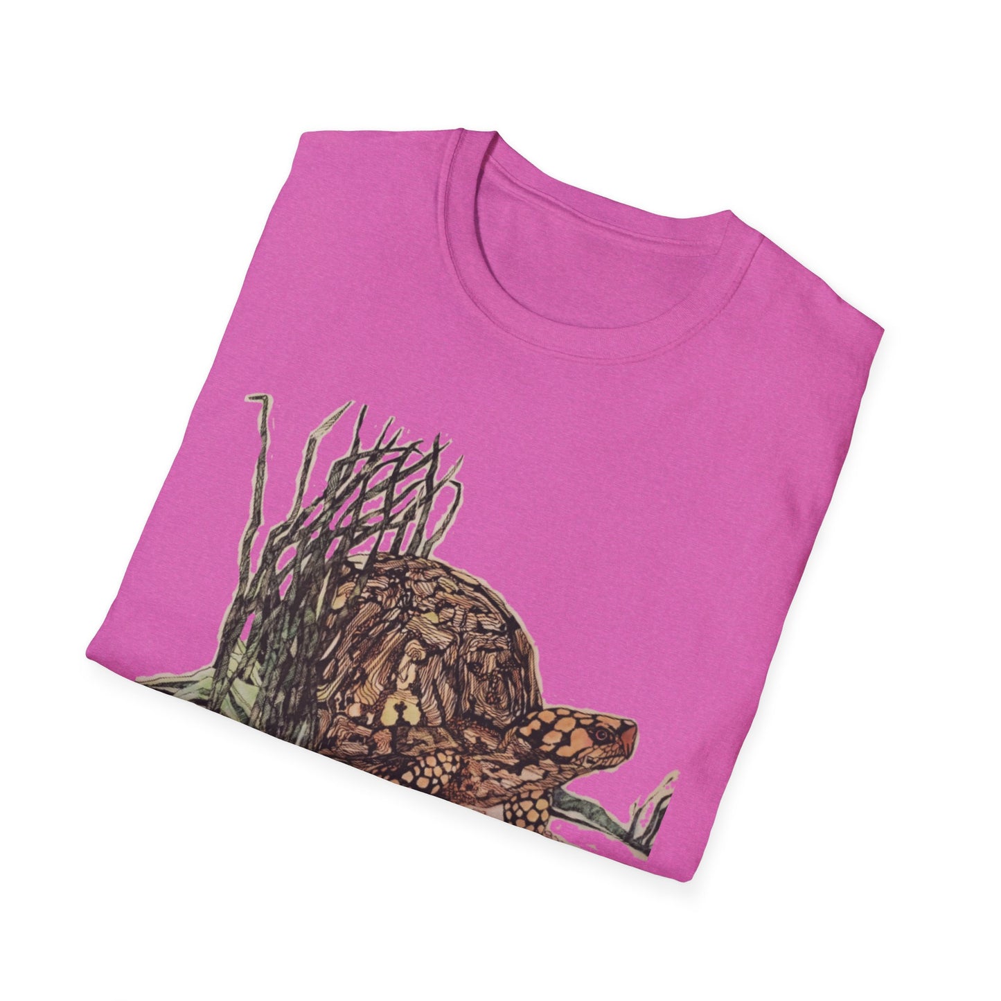 Custom Pen and Ink Artwork, Nature Scene Tee-Shirt - "Turtle Run"