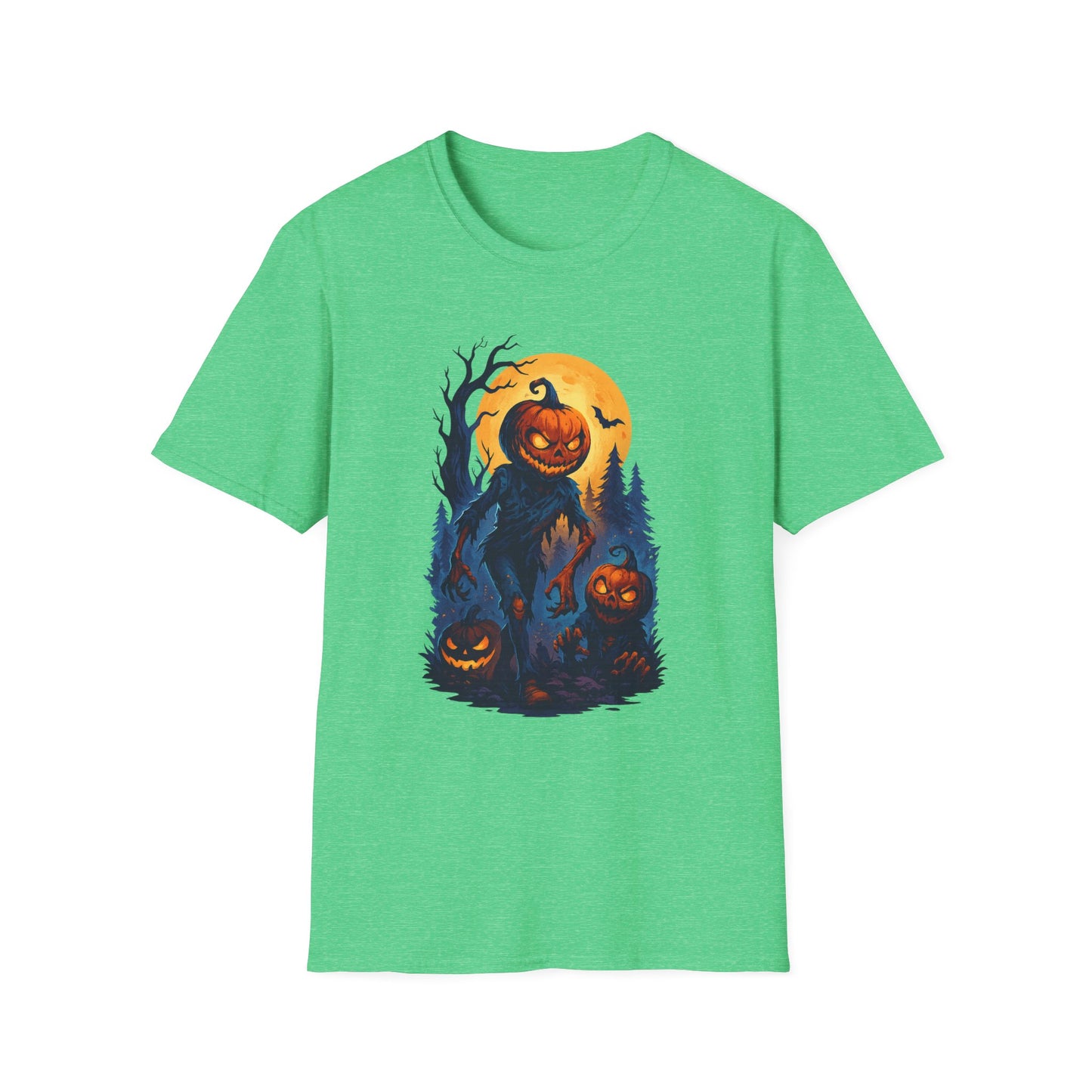 Pumpkin-Ghoul Graphic Soft-Style Halloween Tee-Shirt