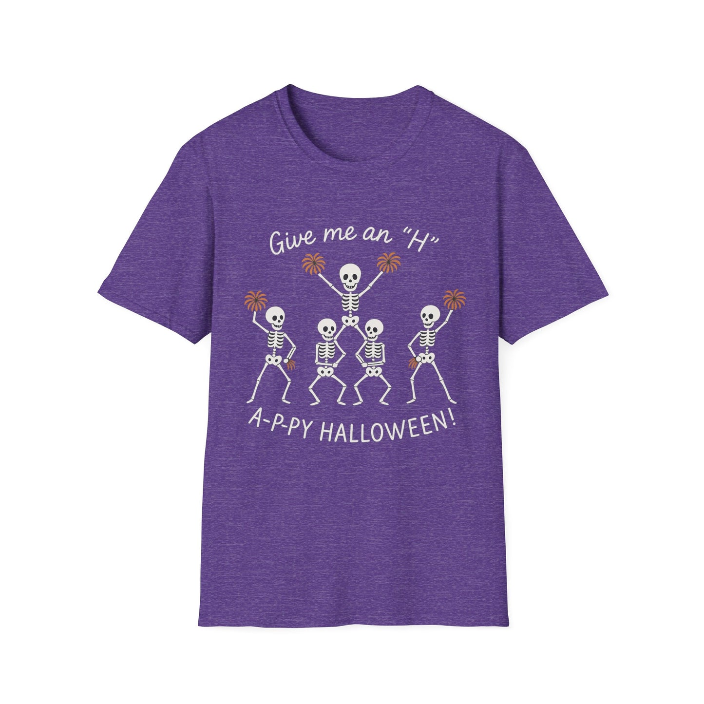 Halloween Skeleton Cheerleader Casual Tee-Shirt