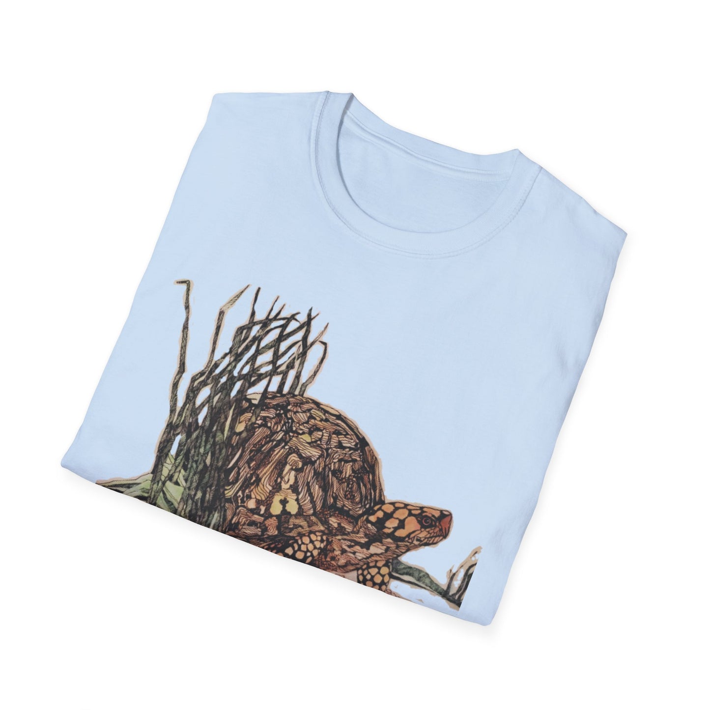Custom Pen and Ink Artwork, Nature Scene Tee-Shirt - "Turtle Run"