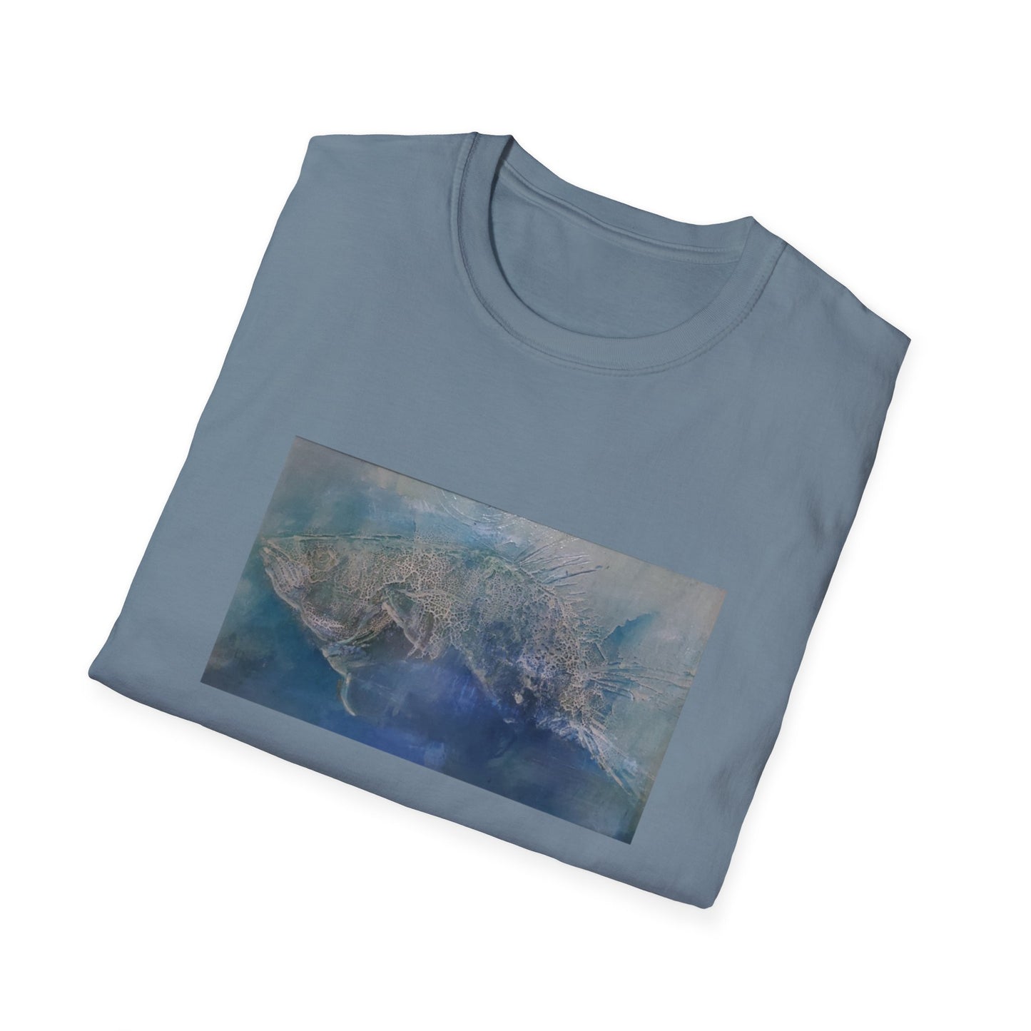 Ocean Impressionistic Fish Authentic Art Tee Shirt - "Nature's Wrath"