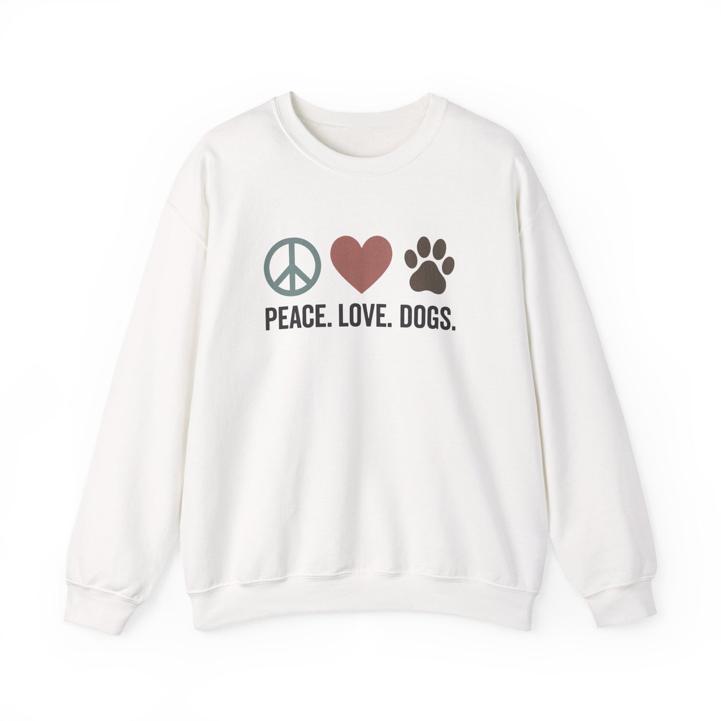 "Peace Love Dogs" Cozy Pet Lover's Crewneck Sweatshirt