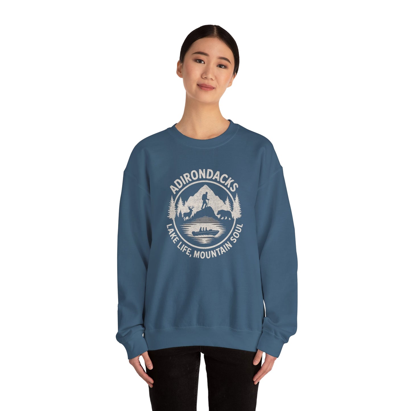 Cozy Adirondack Adventure Sweatshirt - "Lake Life, Mountain Soul"